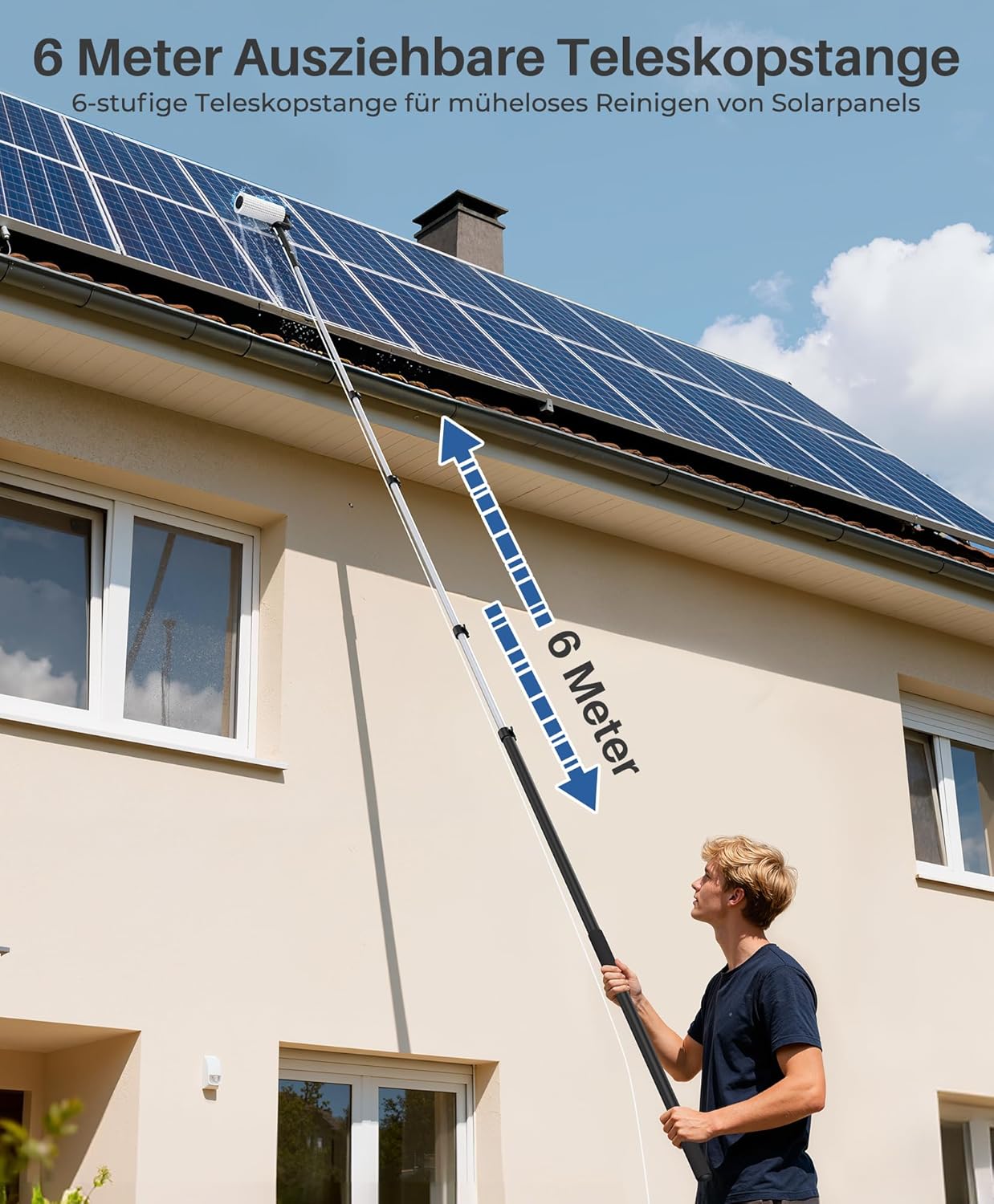 Thumbnail 5 de Lyrifine Elektrische Teleskop Waschbürste mit Wasseranschluss – 6,2 m, PV-Anlage & Fensterreinigung