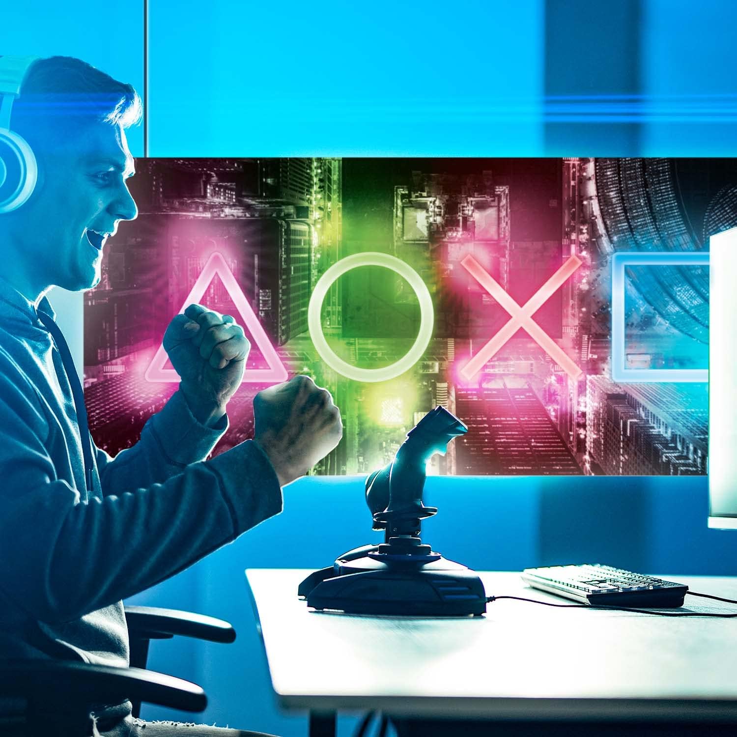 Detalle 1 de GOODS+GADGETS Poster Gamer XXL 100 x 45 cm – neon gamingposter