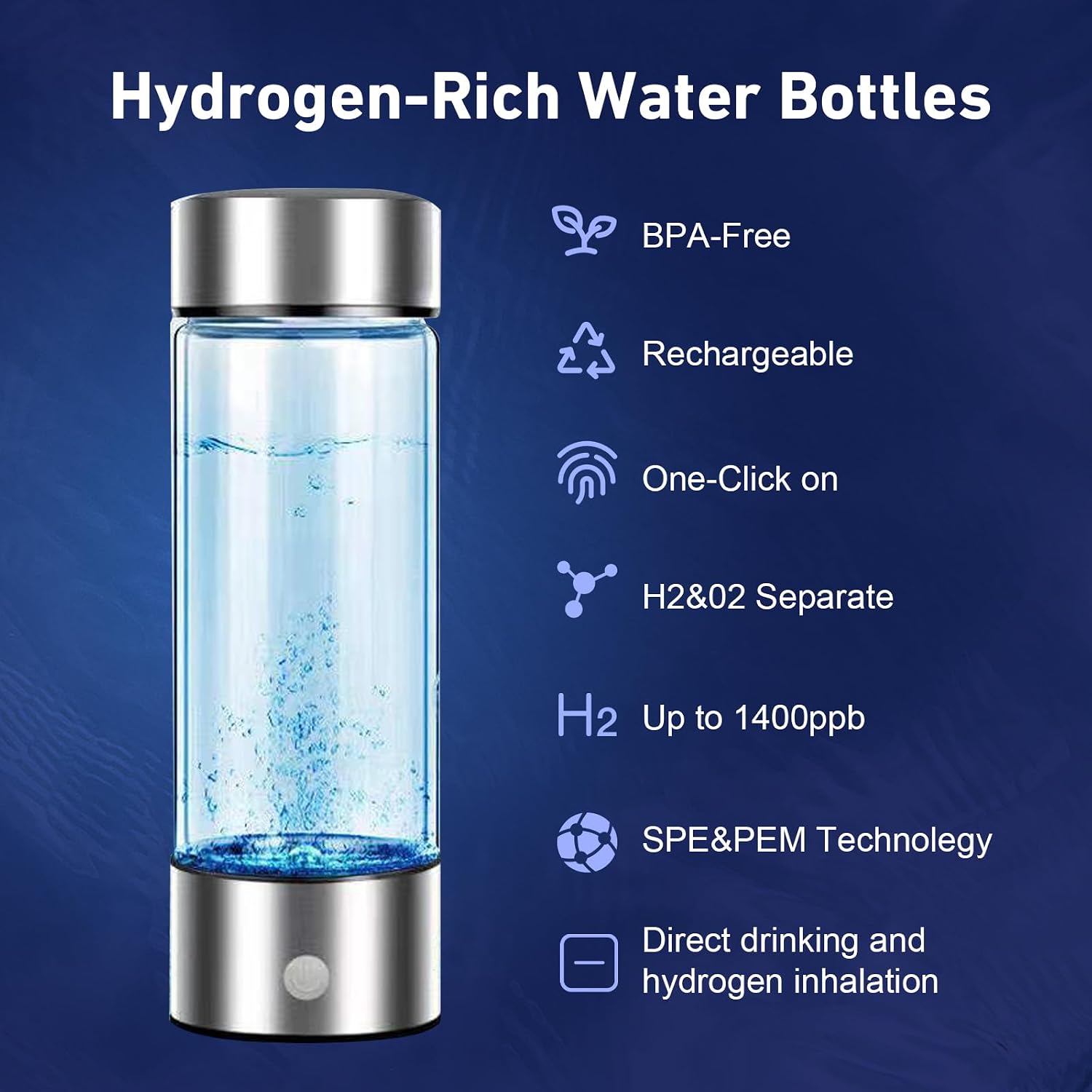 Thumbnail 2 de Hydrogen Water Bottle 420ml: Portable Hydrogen Water Generator