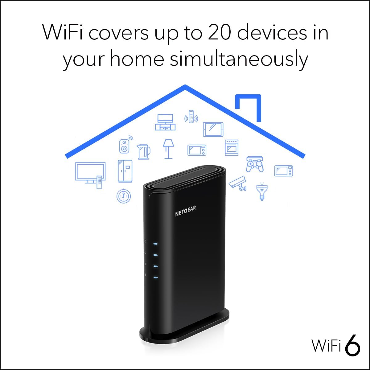 Detalle 2 de NETGEAR Nighthawk R6700AX-3AZPAS WiFi 6 Router, AX1800 Dual-Band