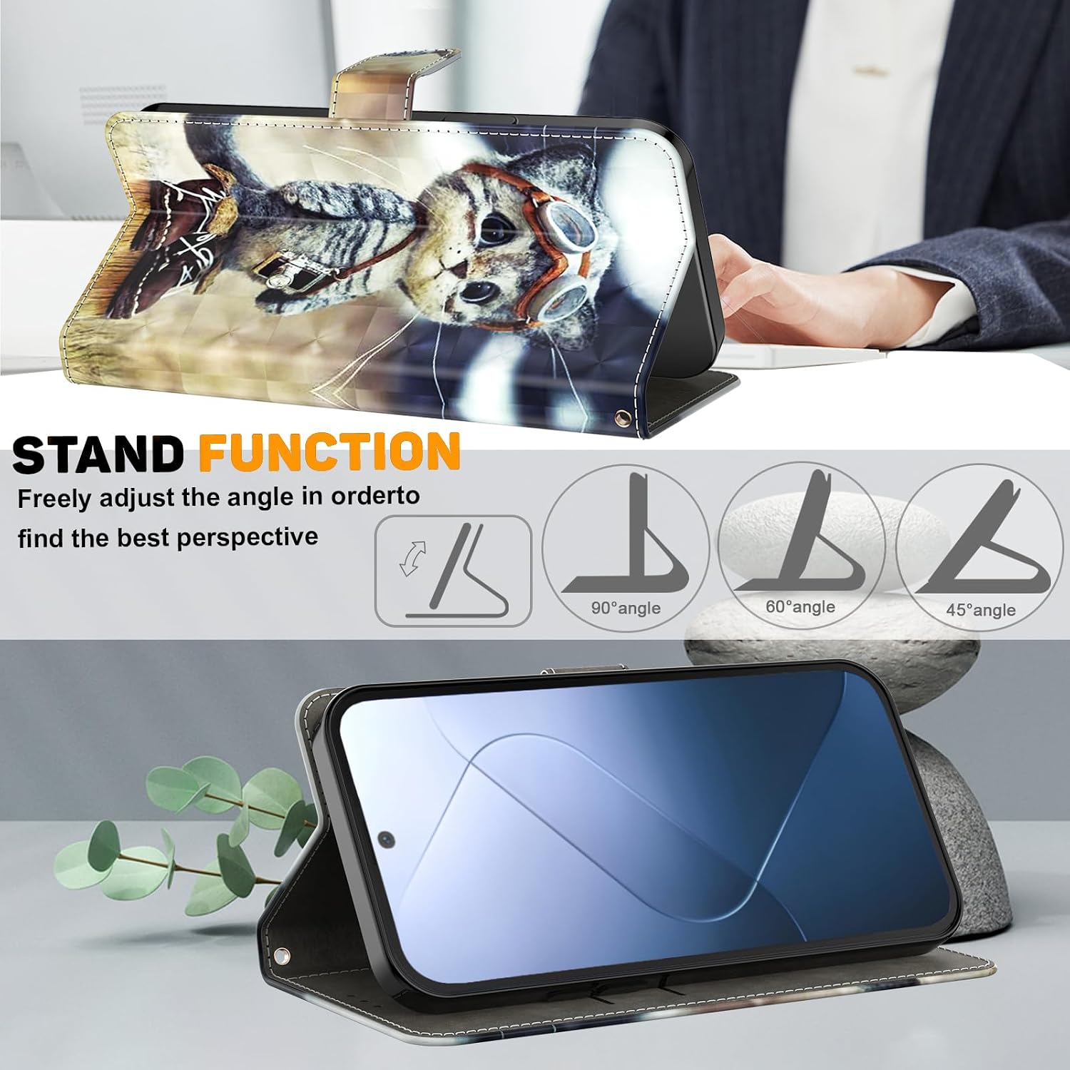 Thumbnail 3 de BOLELAW Hülle für Samsung Galaxy A21S – PU Leder Wallet Case mit Magnetverschluss, Standfunktion und Kartenfächern