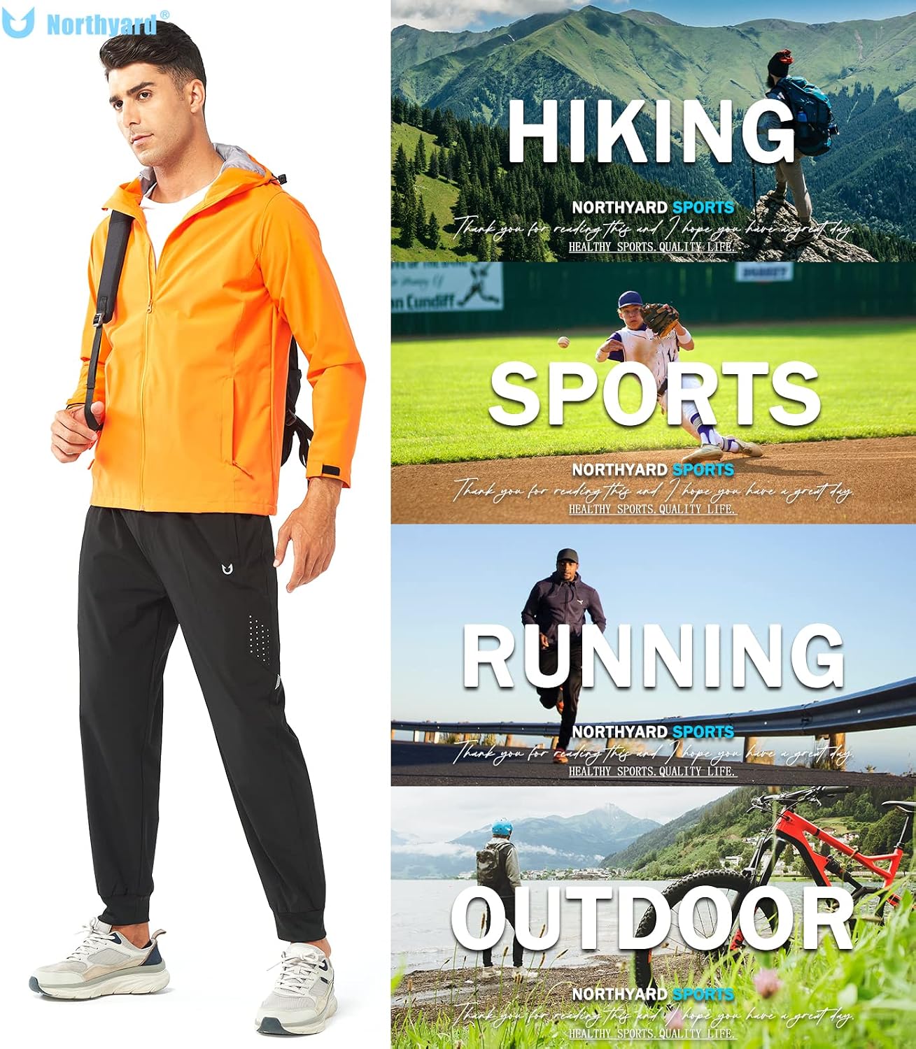 Thumbnail 1 de NORTHYARD Men's Athletic Running Pants: Lightweight, Quick-Dry Joggers with Zipper Pockets and UPF 50+