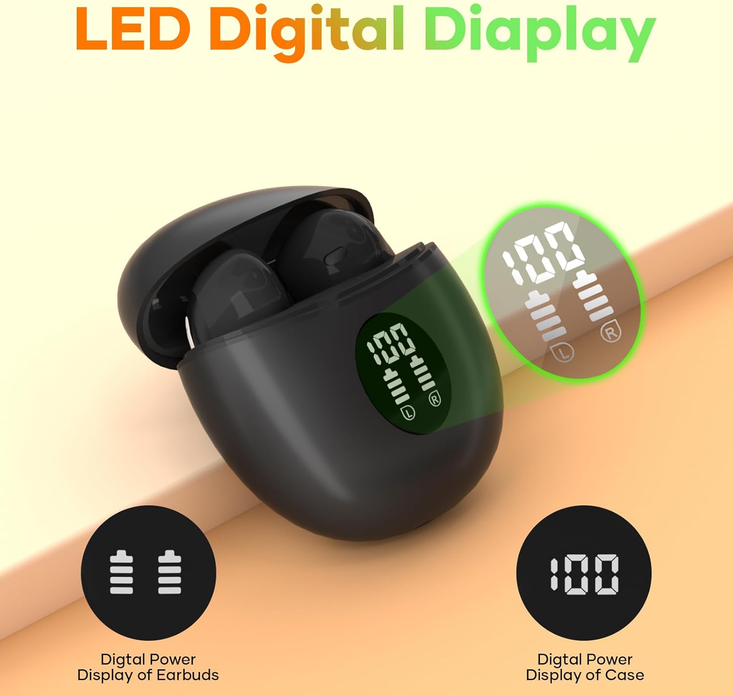 Thumbnail 3 de Bluetooth Kopfhörer Kabellos In Ear 6.0 mit 40 Std Spielzeit – LED-Anzeige, 13 mm Speaker, USB-C
