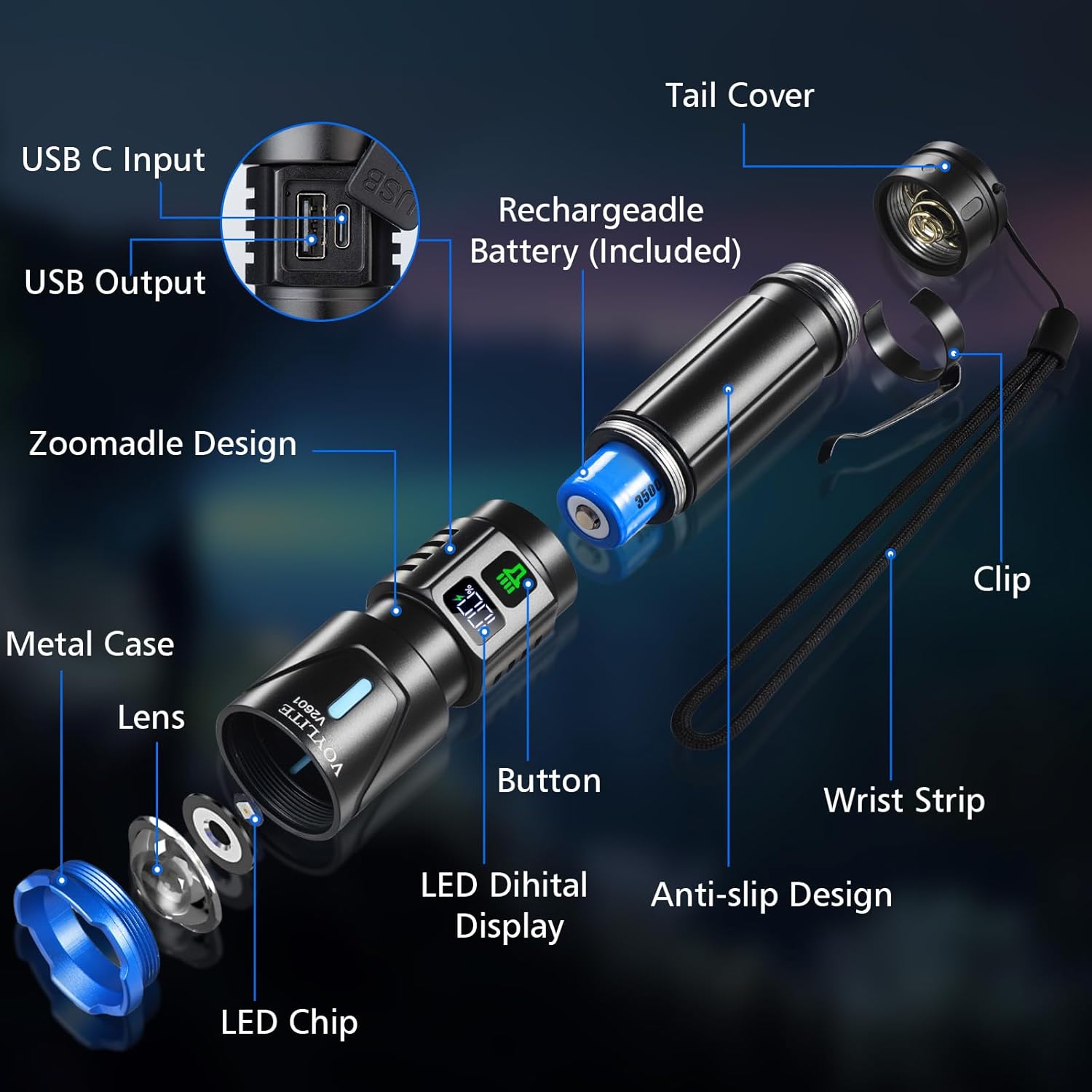 Thumbnail 4 de Voylite LED Torch 500000 lumen rechargeable