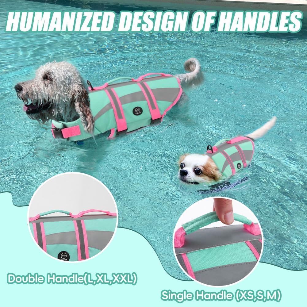 Detalle de EMUST Dog Life Vests: Adjustable XS Flotation Jacket for Small Dogs with Enhanced Buoyancy
