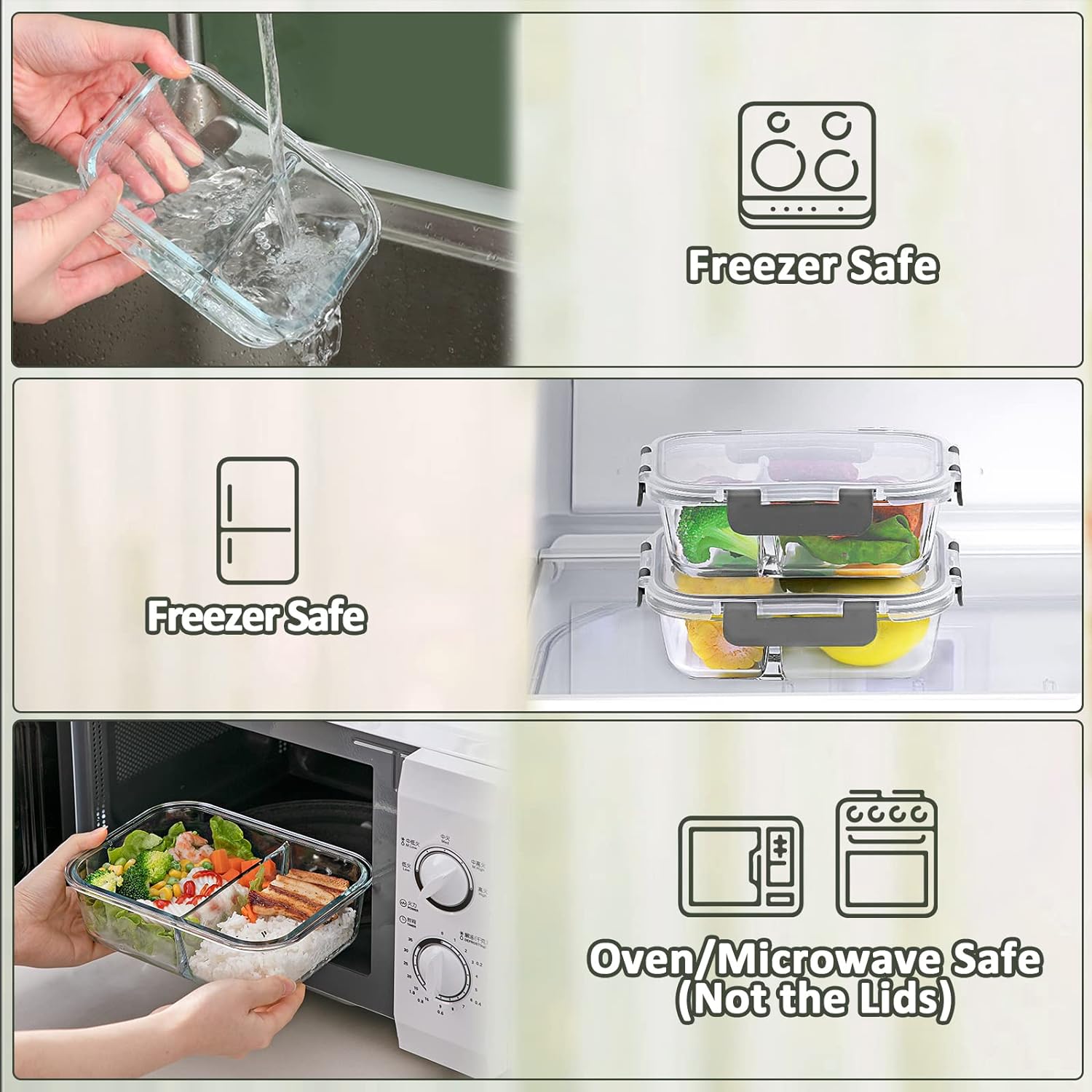 Thumbnail 3 de M MCIRCO 10-Pack 30 Oz Glass Meal Prep Containers 🍱
