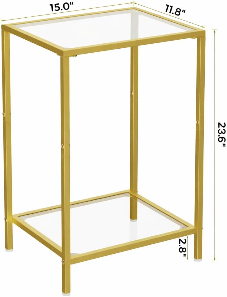 Detalle de HOMSHO Side Table Set, Tempered Glass