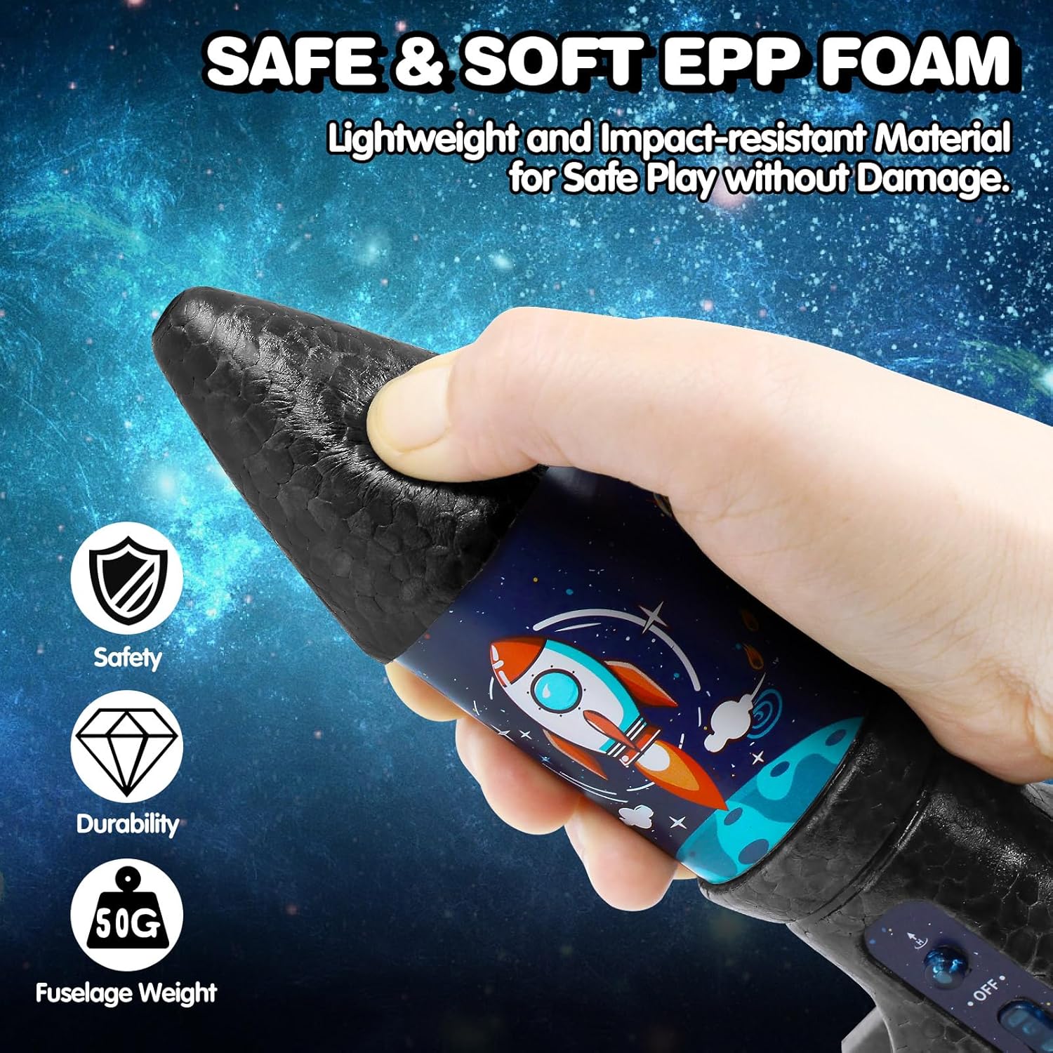 Detalle de Eieymct Rocket Launcher for Kids (Self-Launching, 200 ft Outdoor Electric Launch Set)