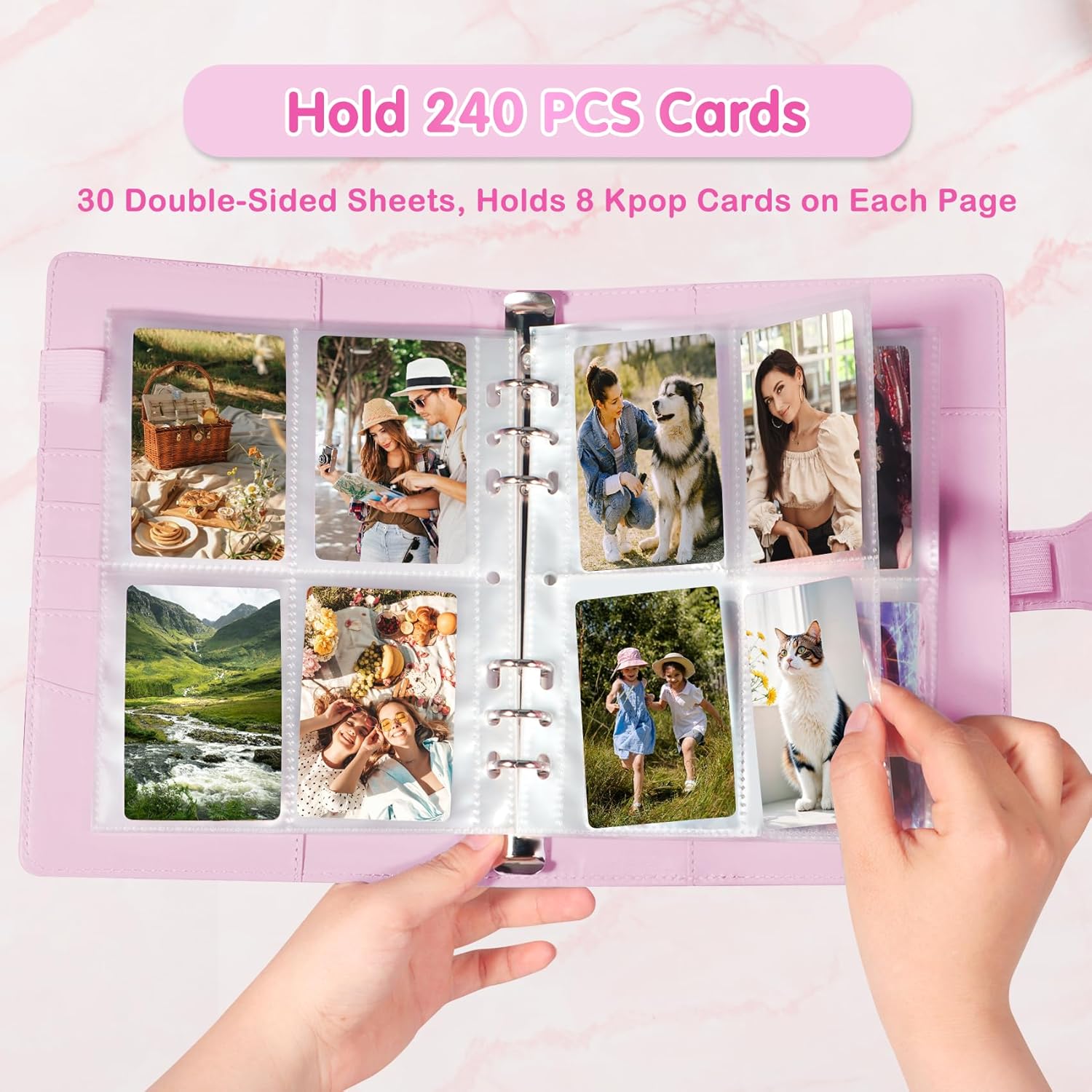 Thumbnail 1 de WITHYU A5 K-pop Photocard Binder with 30 Pack 4-Pocket Pages (240-Slot) & PU Leather Cover