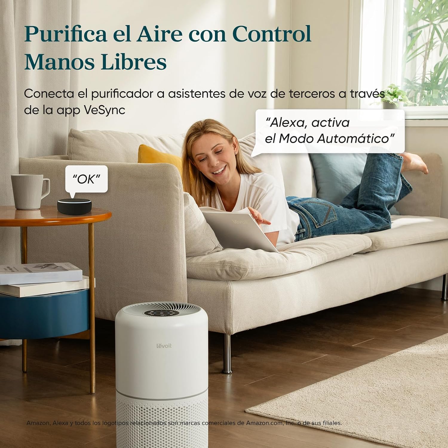 Detalle 1 de LEVOIT 300S Purificador de Aire 🌀 Filtro HEPA, Alexa, Silencioso