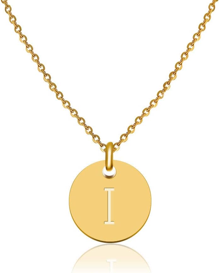 Detalle de Good.Designs ® Collier de Dames en or avec Médaillon personnalisé (Initiale Gravée)
