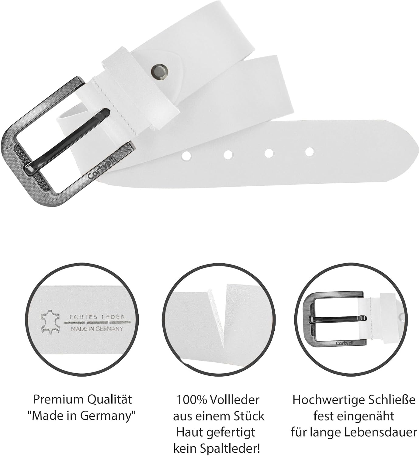 Detalle 2 de Cartvelli Premium Ledergürtel Herren 40mm