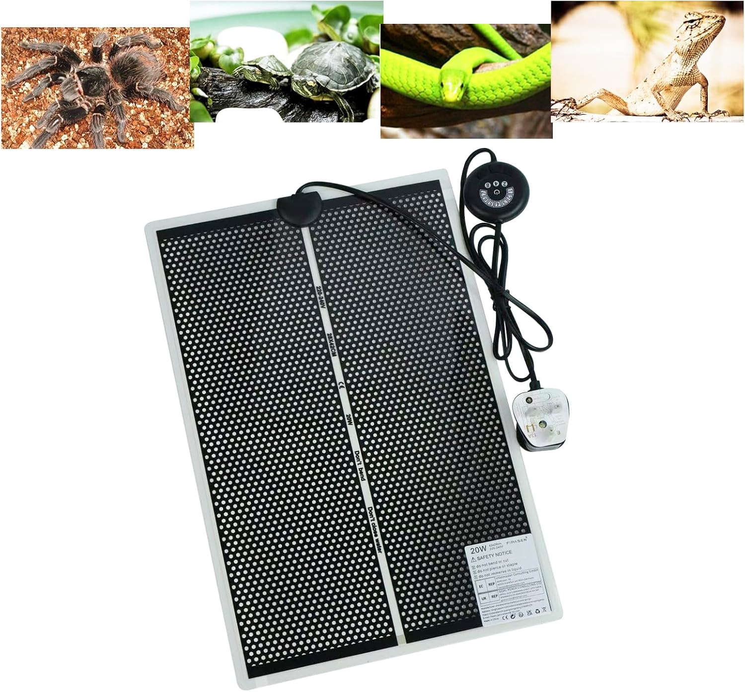 Detalle de FIPASEN Reptile Heat Pad (20W) terrarium heating mat for reptiles & amphibians