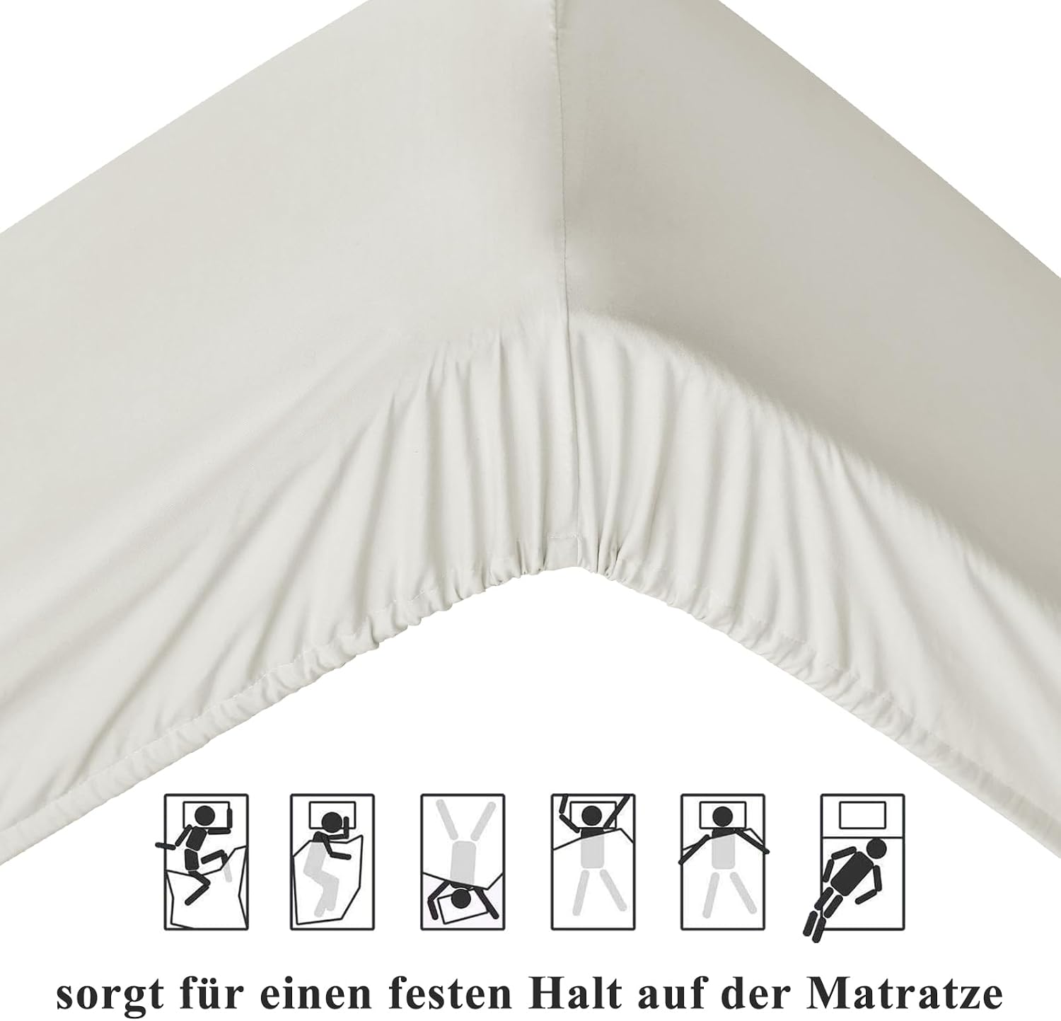 Thumbnail 5 de Aisbo King Size Fitted Sheet Linen – Extra Deep Pocket, 16 Inch / 40 cm Deep, Microfiber