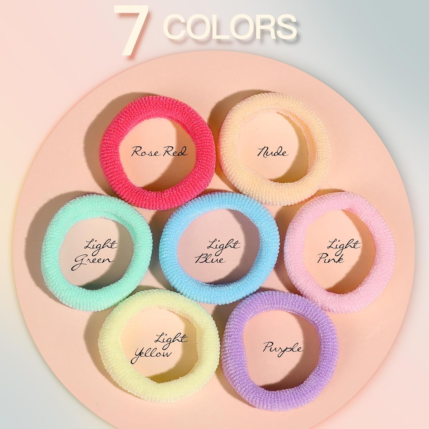 Detalle 2 de YGDZ Baby Hair Ties, 300-Piece Mini Elastic Bands in 7 Colors