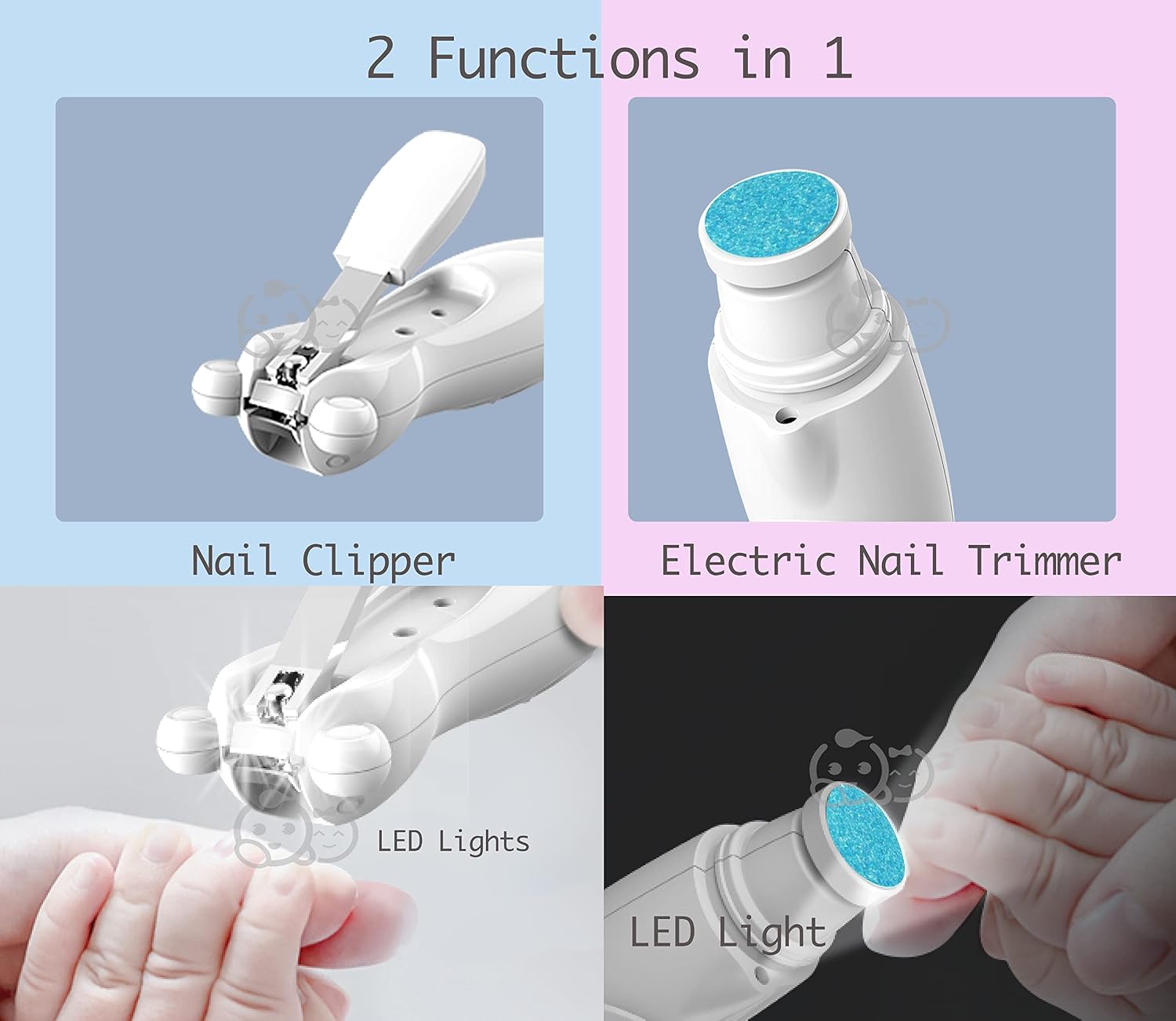 Detalle 2 de Royal Angels RA2 20-in-1 Rechargeable Baby Nail Trimmer & Clipper with LED Lights