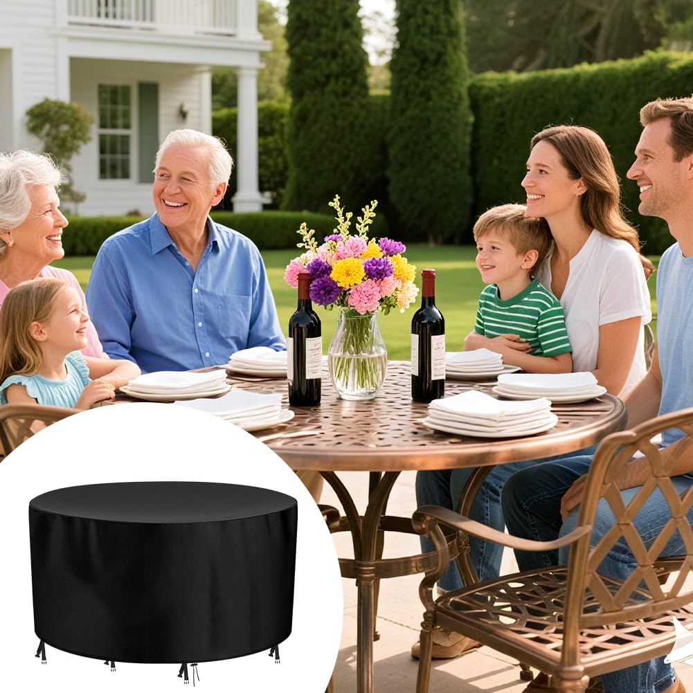 Detalle de Housse AOOWU pour salon de jardin 128 × 71 cm, anti-UV et imperméable (Oxford 210D) avec cordon de serrage