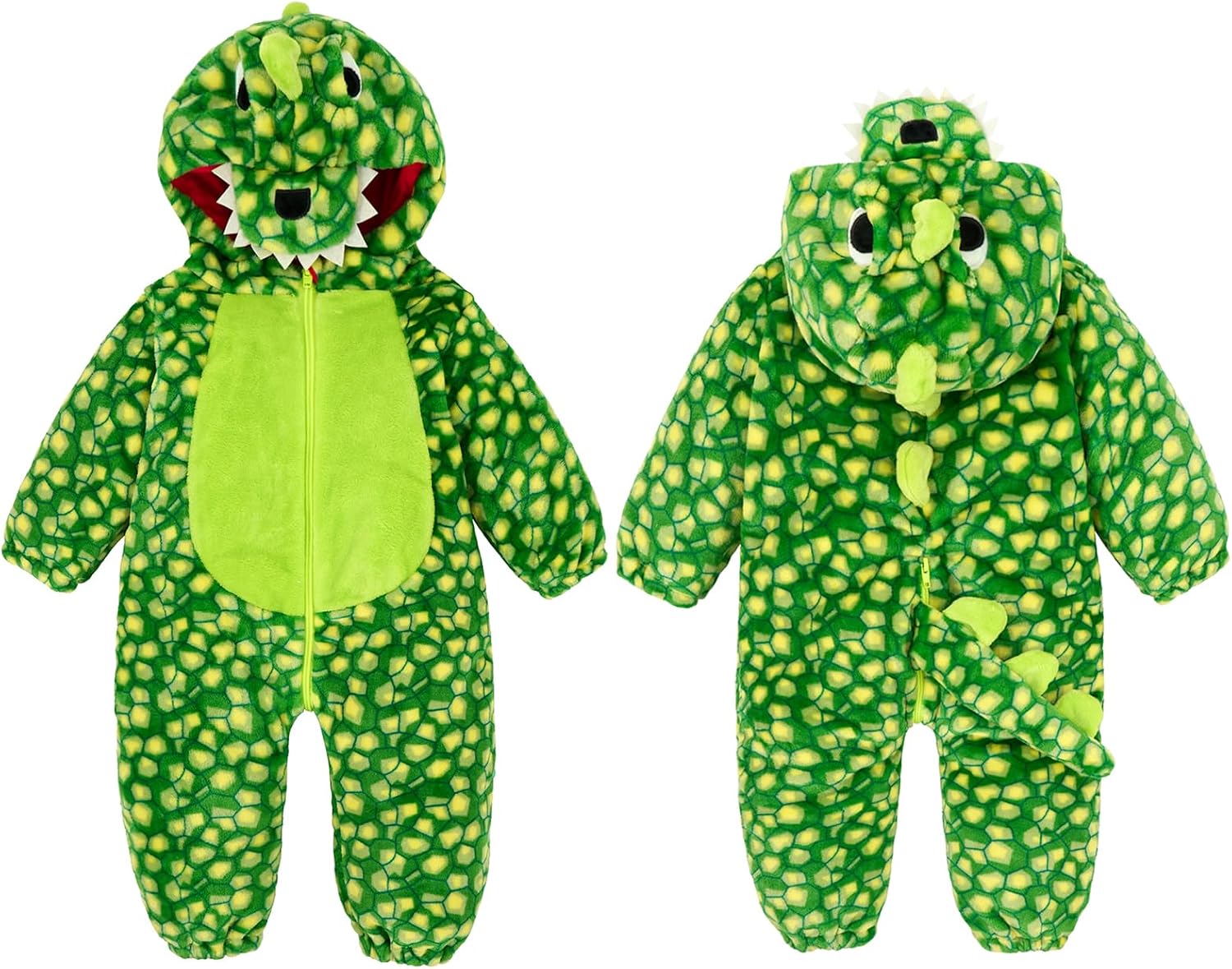 Detalle 2 de LOLANTA Dinosaur Hooded Romper for Toddlers, Fleece One-Piece Costume