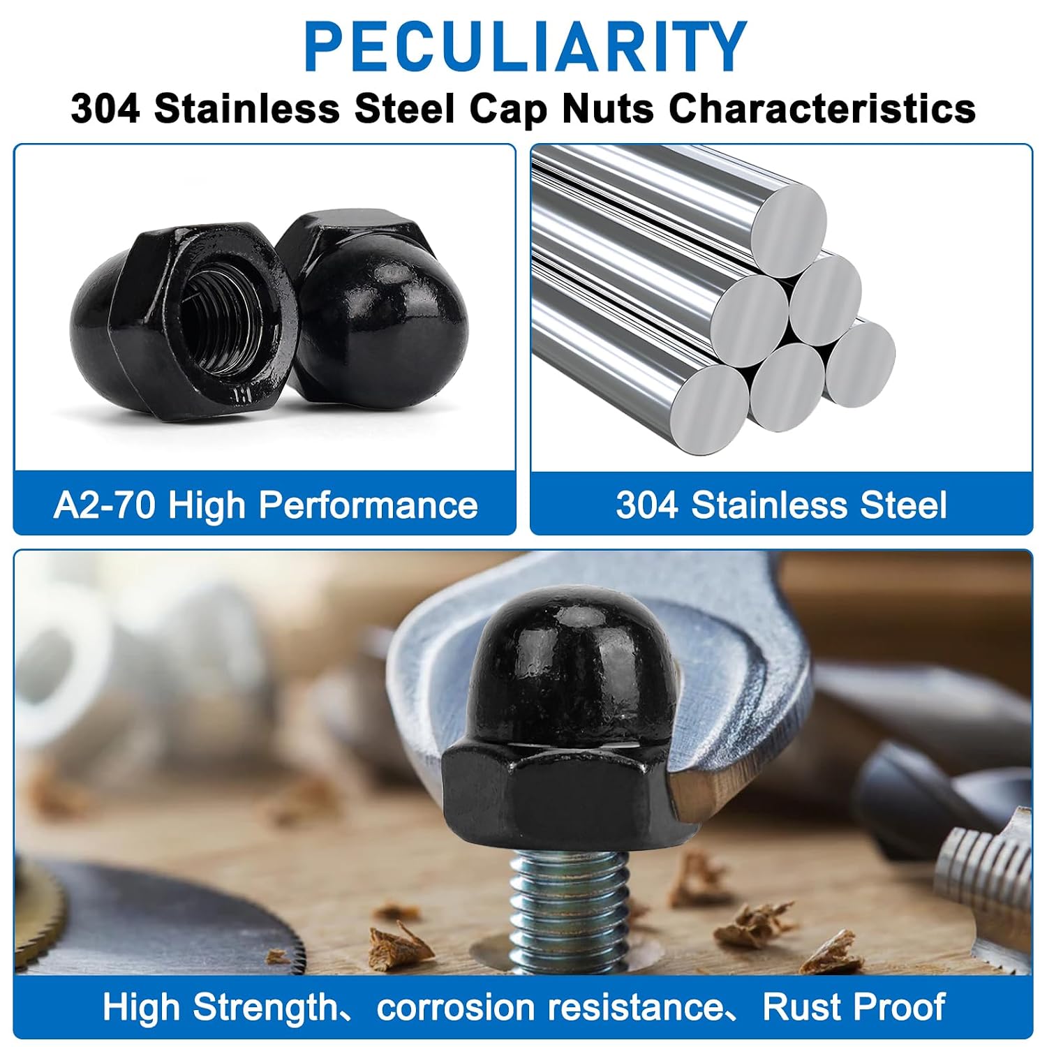 Detalle de Vmute Acorn Cap Nuts, M10