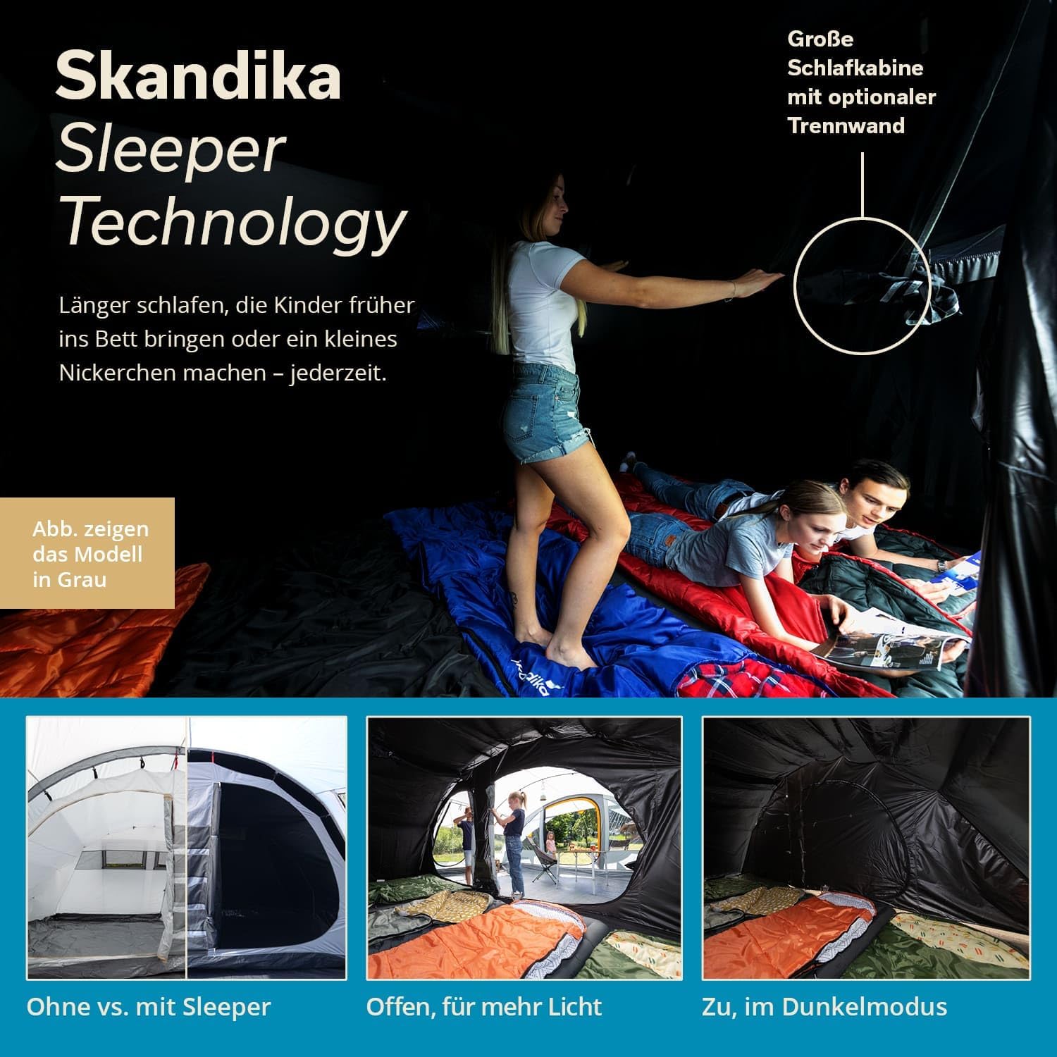 Thumbnail 1 de Skandika Egersund Tunnelzelt 5 XL – Familienzelt mit Sleeper-Technologie