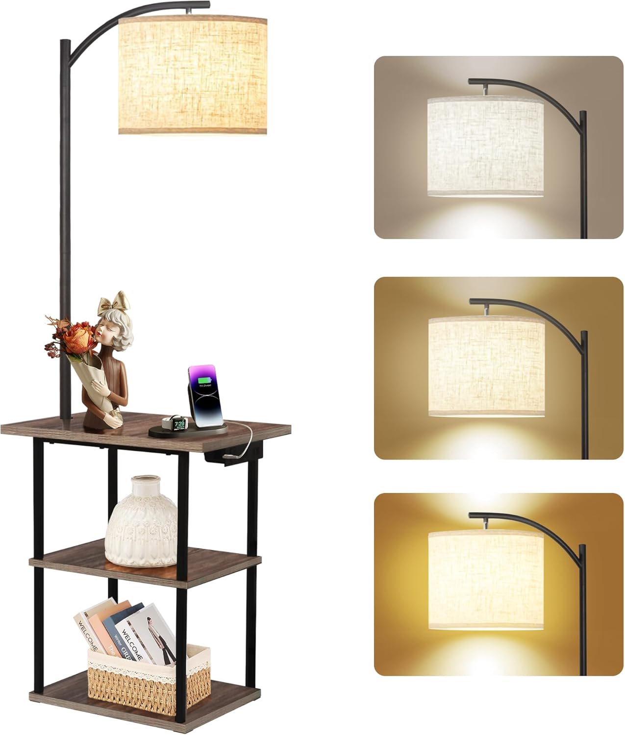 Thumbnail 6 de PESRAE Floor Lamp with Table 9W LED