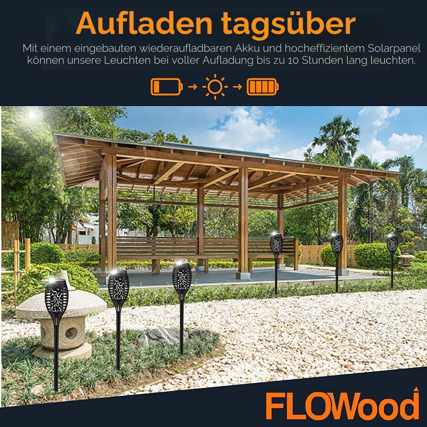Thumbnail 3 de FLOWood Solarleuchten Außen 6er Set Flame