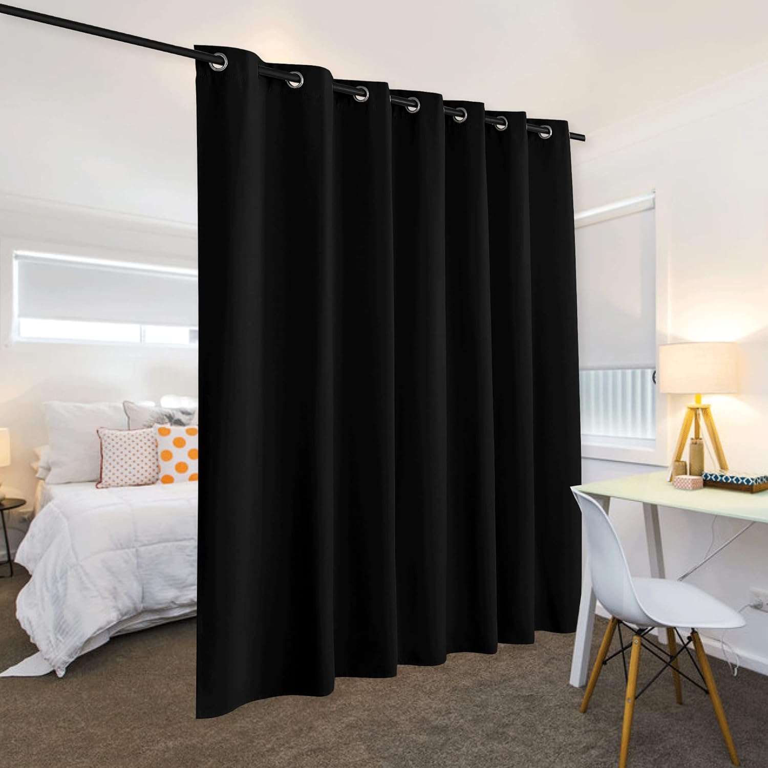 Thumbnail 2 de RYB HOME Blackout Thermal Insulated Blind Curtain (1 Panel) for Nursery, Sliding Glass Door, or Room Divider