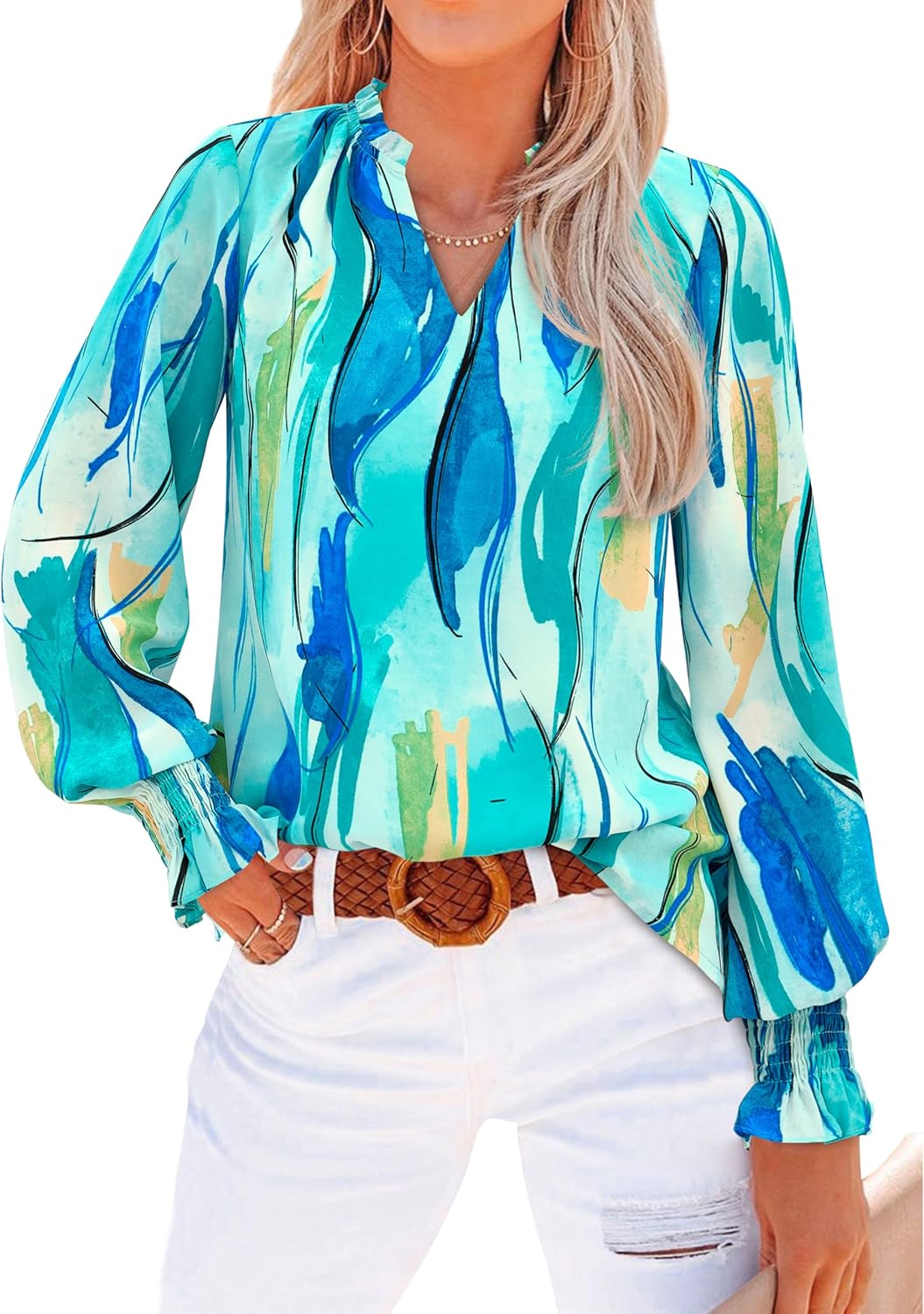 Thumbnail 6 de MASCOMODA Womens V Neck Floral Top