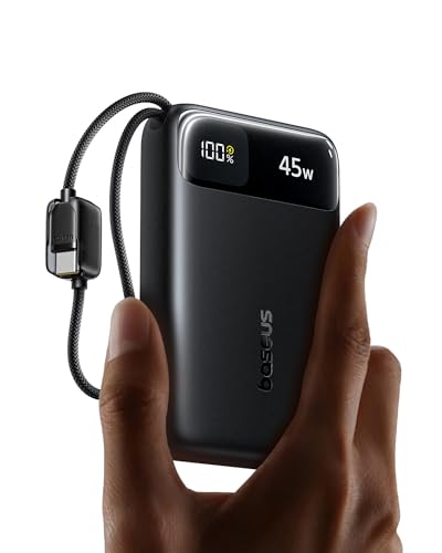 Detalle de Baseus FC11 Powerbank 45W 20000mAh con 2 cables USB-C Integrados