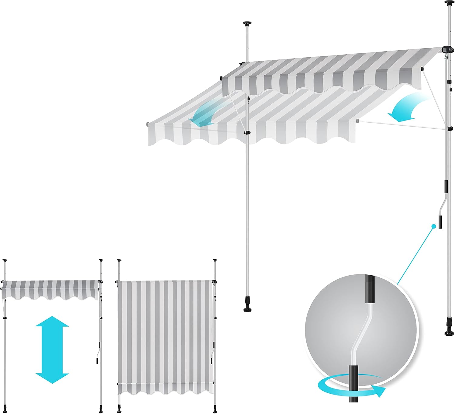 Detalle 2 de KESSER® Toldo Balcón con Manivela UV y Resistente al Agua ☀