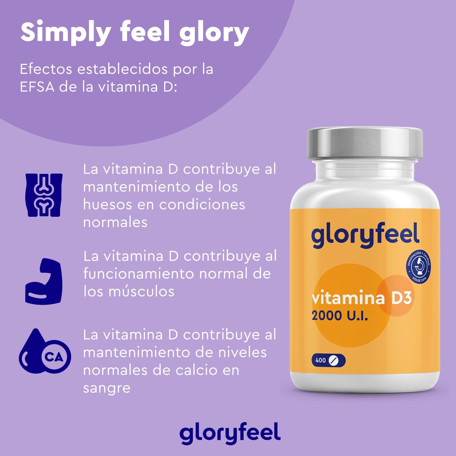 Detalle 2 de Vitamina D3 2000UI 400 tabletas 💊
