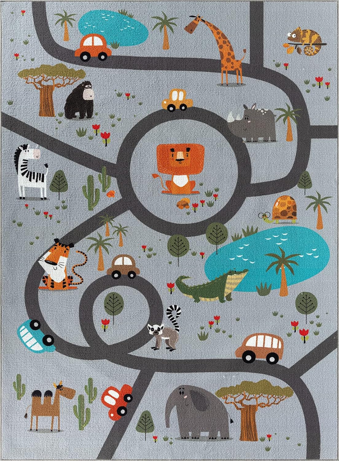 Detalle 2 de the carpet Happy Life - Alfombra Infantil Lavable con Diseño 🐾