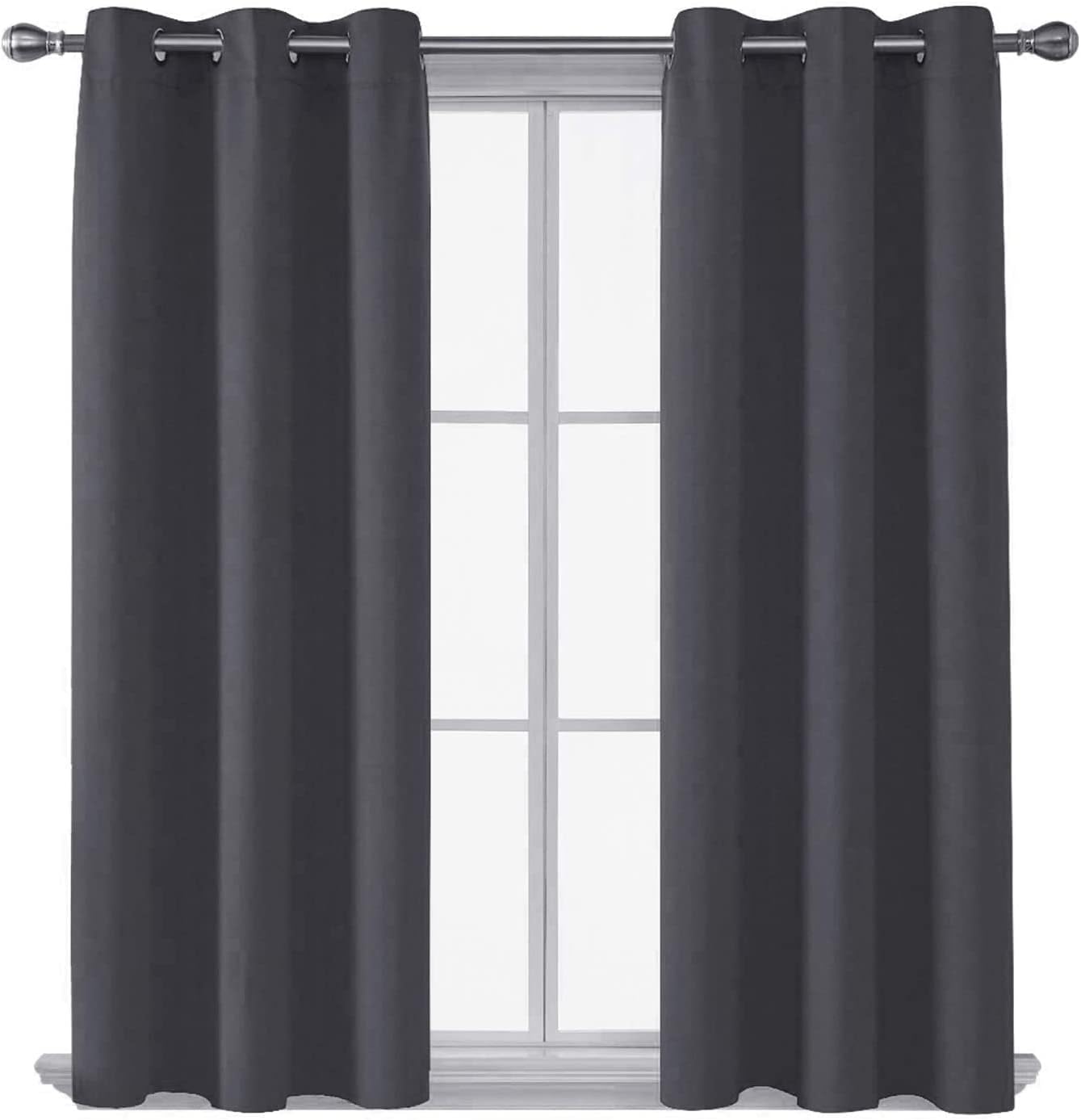 Imagen de AR Ware Charcoal Blackout Curtains – 2 Panels, Eyelet Thermal, 66 x 72 inches en OfertitasTOP