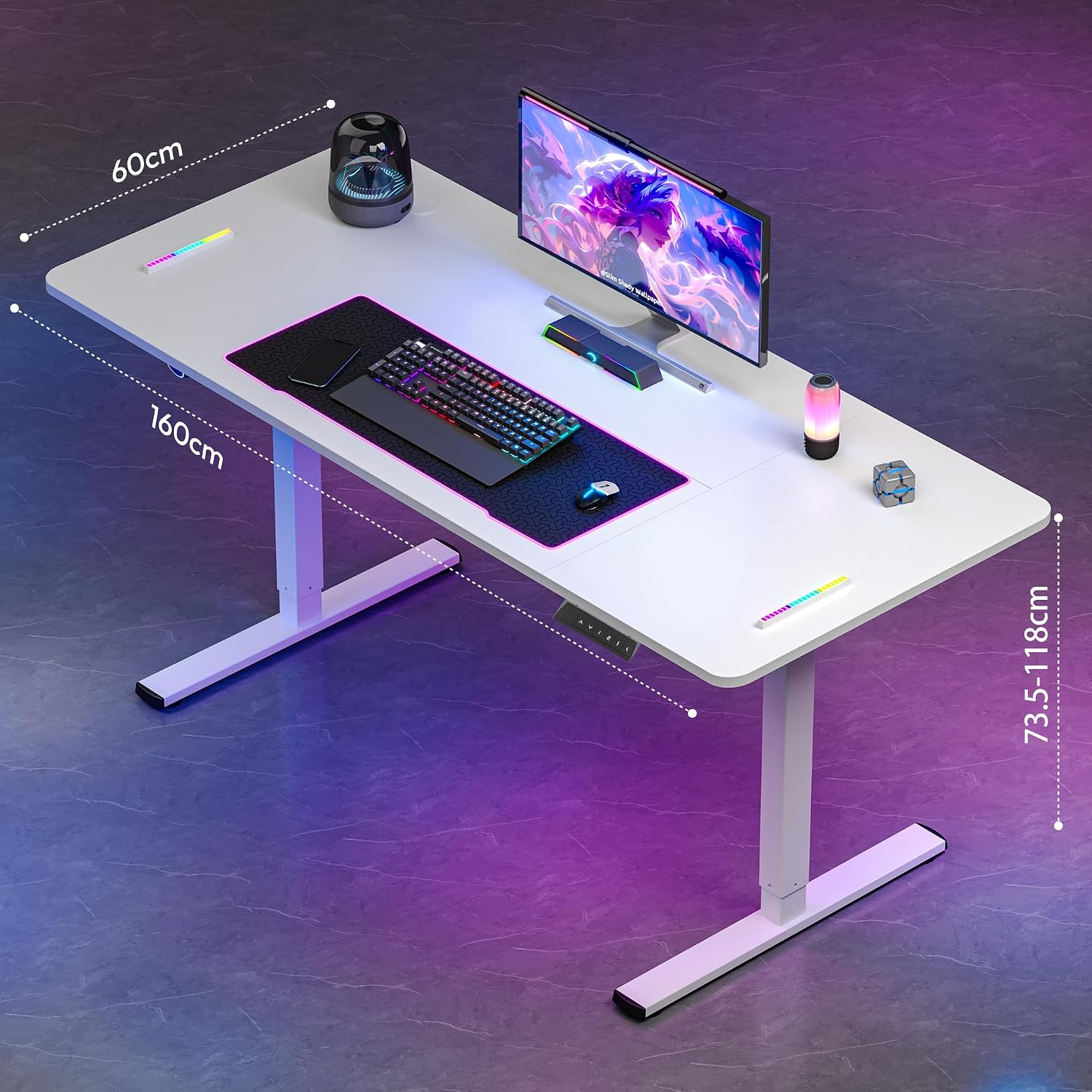Detalle de SANODESK Bureau Gaming réglable 140x60 cm ⚙