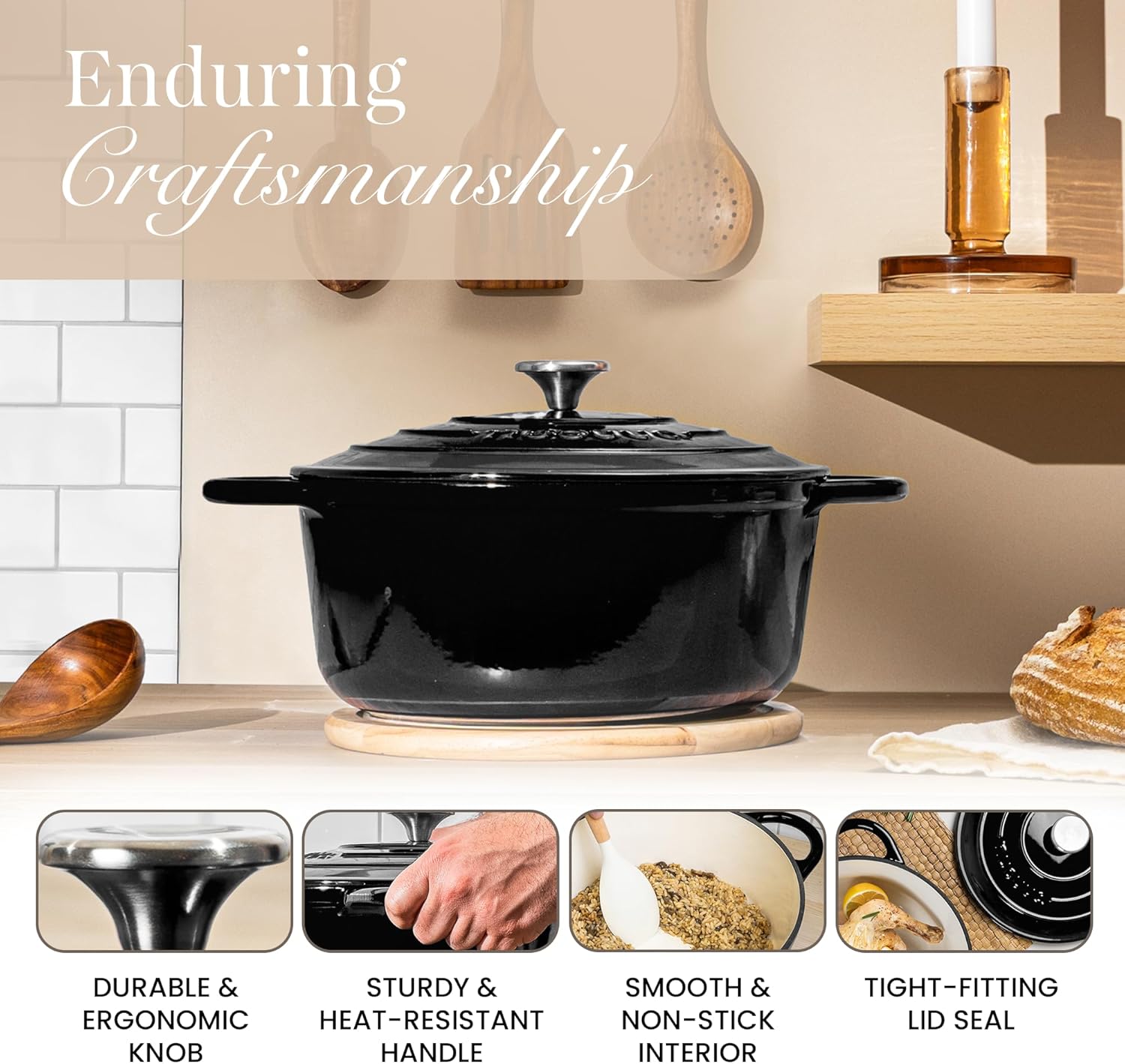 Detalle de Nuovva Enamelled Dutch Oven 6.4 Quart