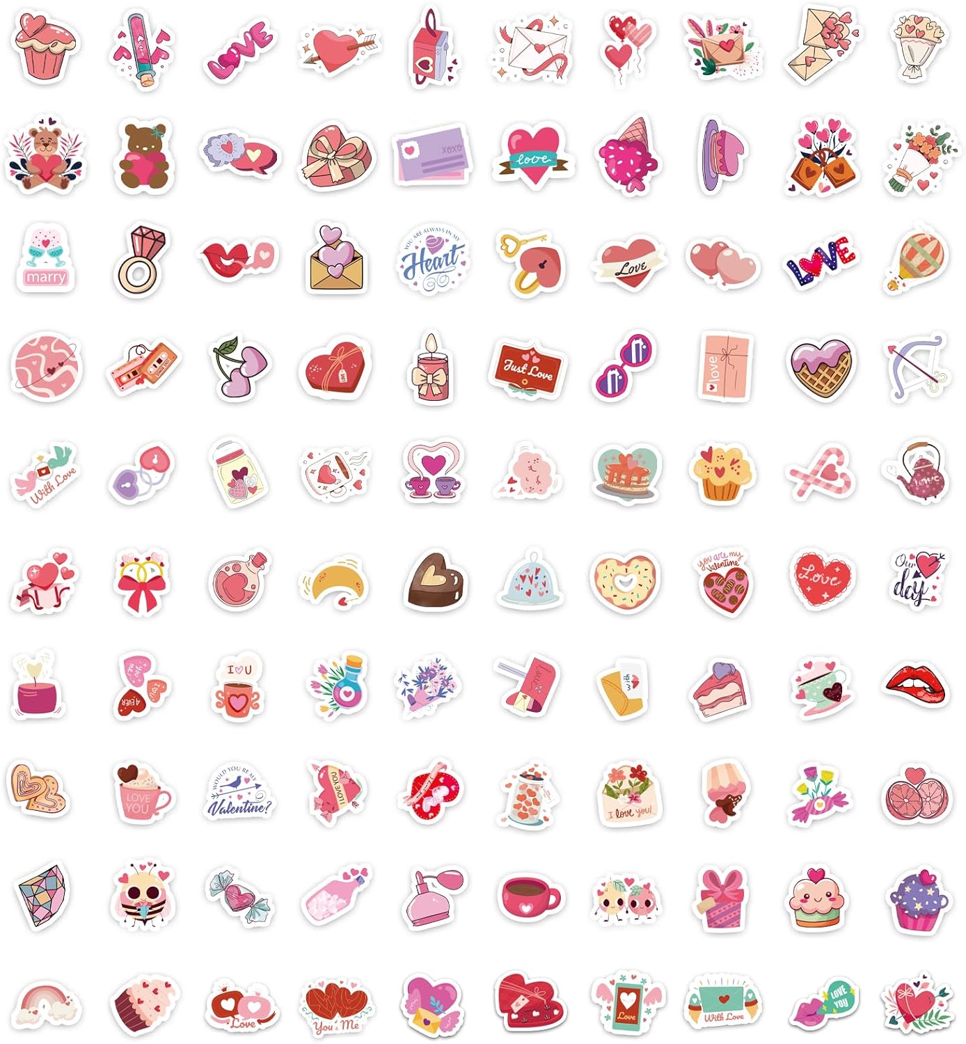 Thumbnail 1 de Valentines Stickers 100 Pack 🎨