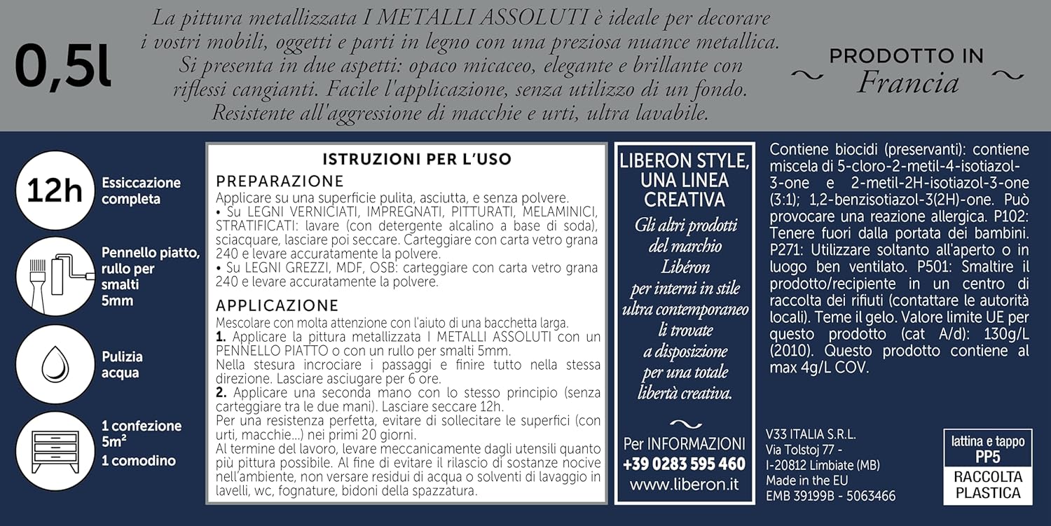 Detalle 2 de Libéron I Metalli Assoluti, rame 0,5 L
