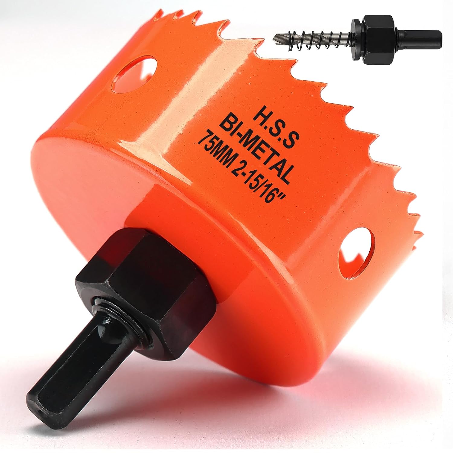 Lochsäge 75 mm Orange – M42 HSS Bi-Metall Lochsäge für Holz, Trockenbau und Dünnblech