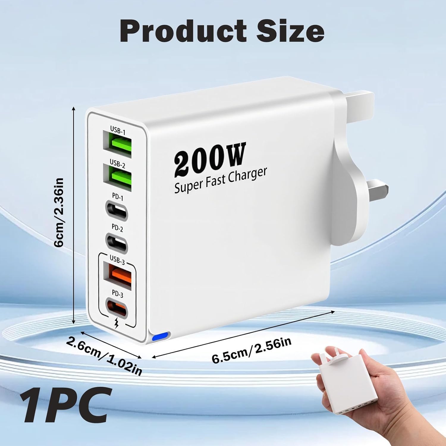 Thumbnail 1 de 200W USB-C Charging Station with 6 Ports: A practical hub for mixed-device daily charging