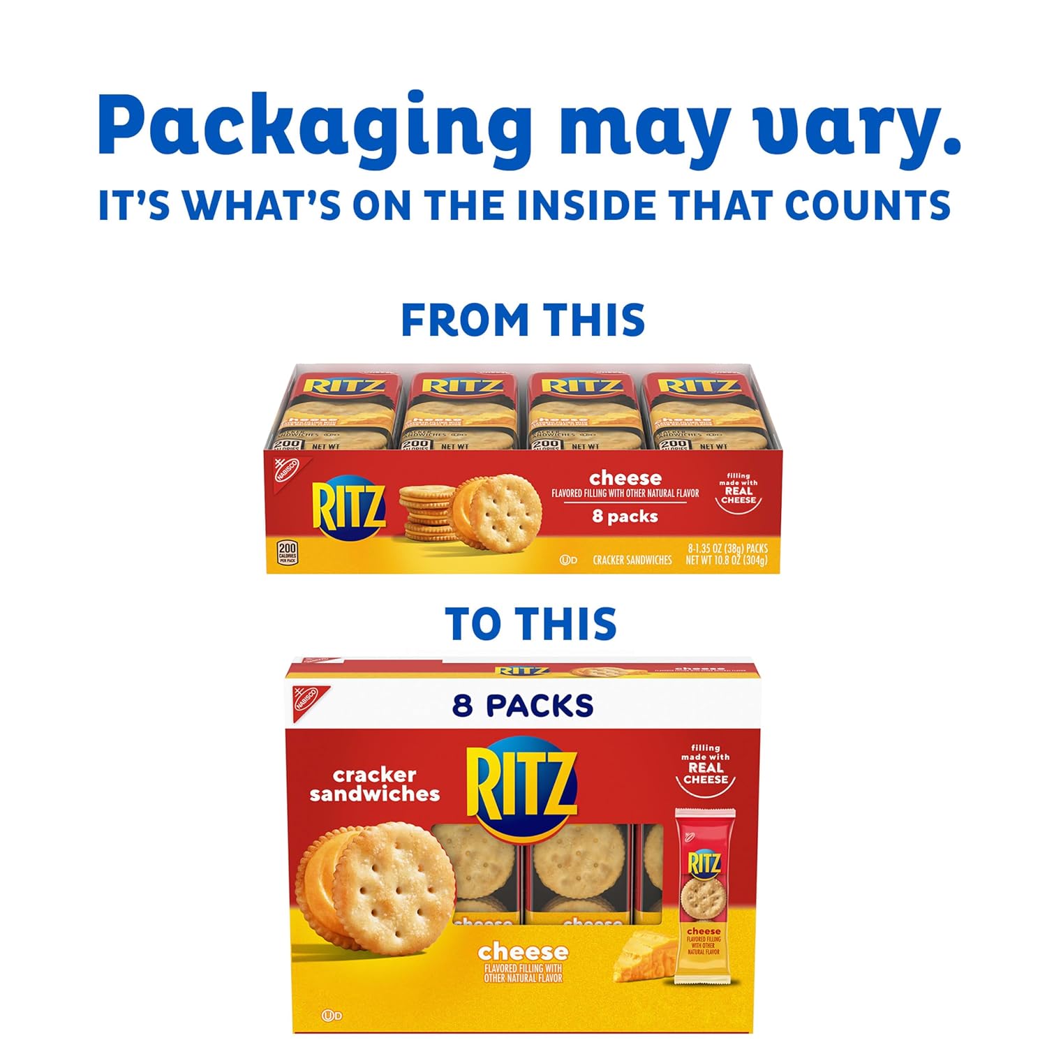 Detalle de RITZ -092021-v5 Cheese Sandwich Crackers, 48 Individually Wrapped Snack Packs