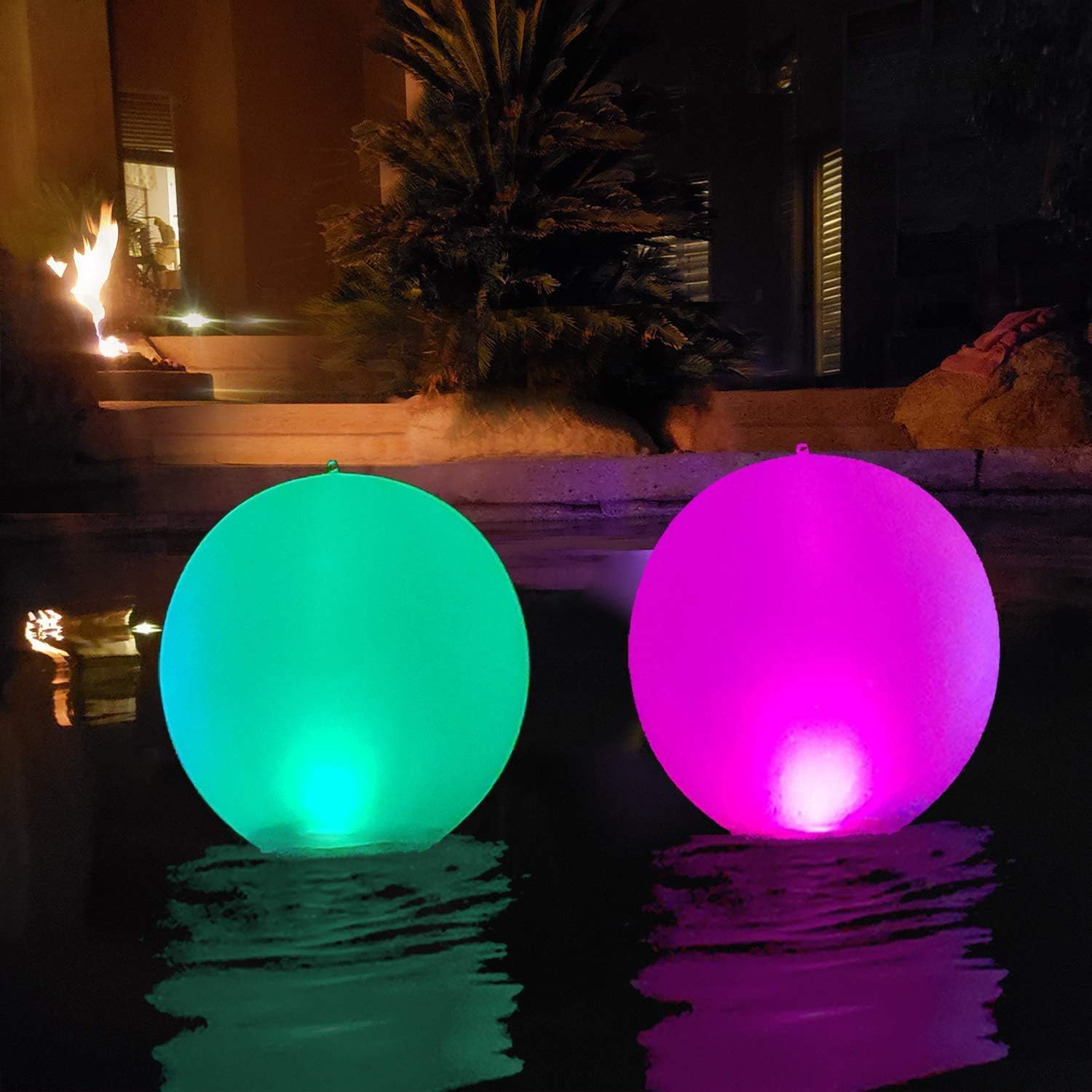 Detalle de Esuper CT212 Inflatable Solar Pool Lights, 14-Inch, IP68, Colour-Changing