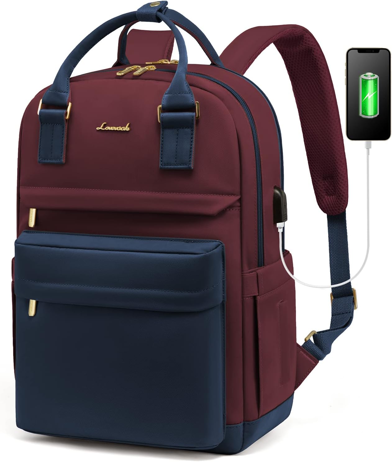 Thumbnail 6 de LOVEVOOK Travel Backpack Womens: 15.6 Inch Laptop Bag with USB Port, Waterproof & Versatile for Work, College and Travel