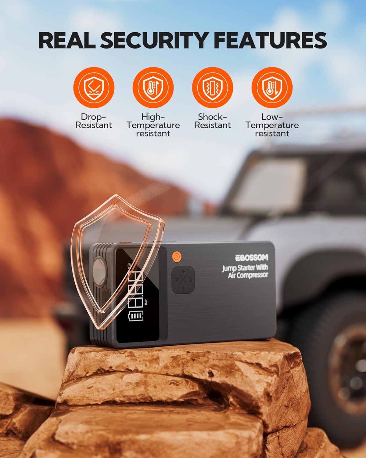 Thumbnail 5 de EBOSSOM Booster Avviamento Auto Spark JC8 da 8.000 mAh con compressore aria portatile e kit 7 in 1