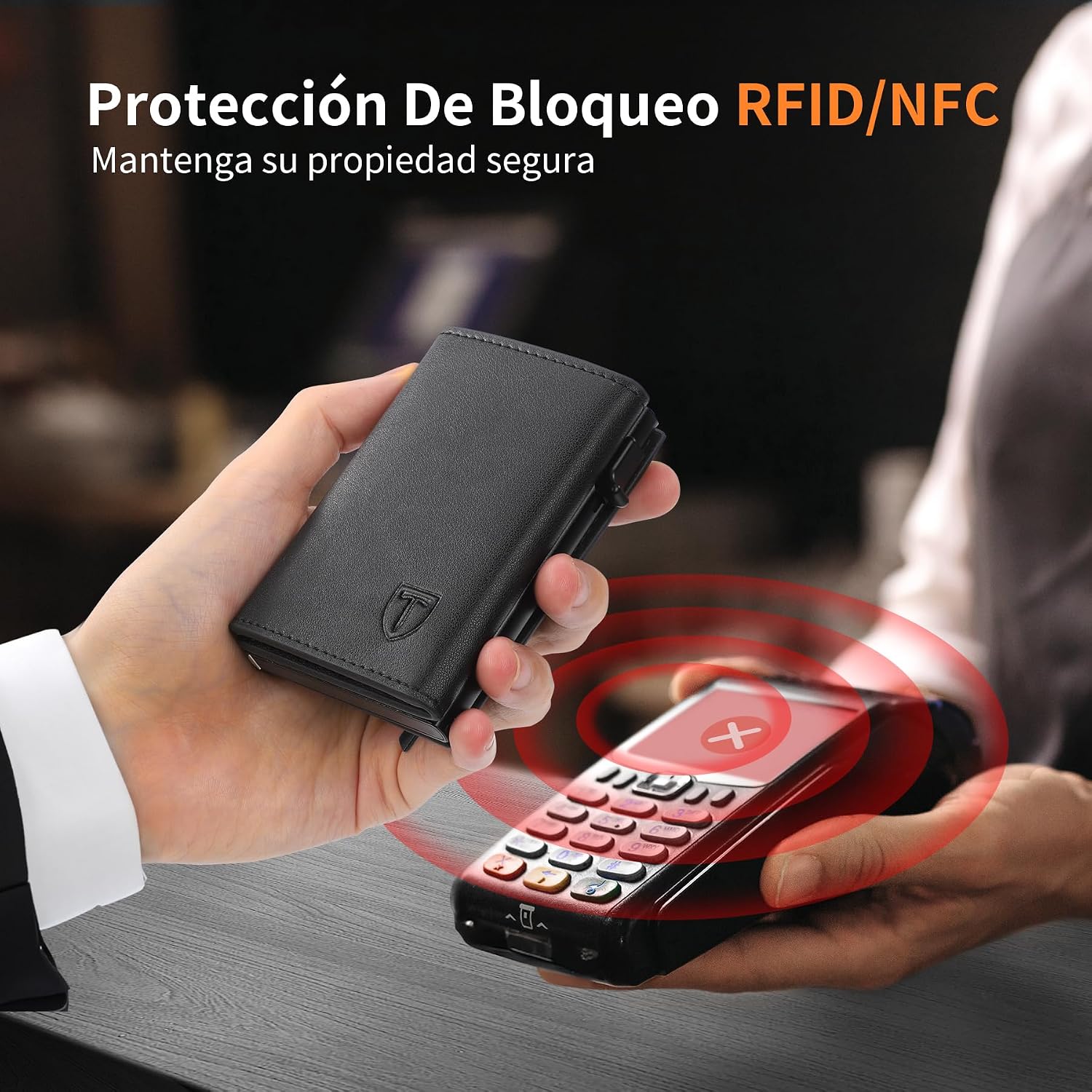 Thumbnail 3 de TENBST Cartera de Cuero con Bloqueo RFID para Hombre