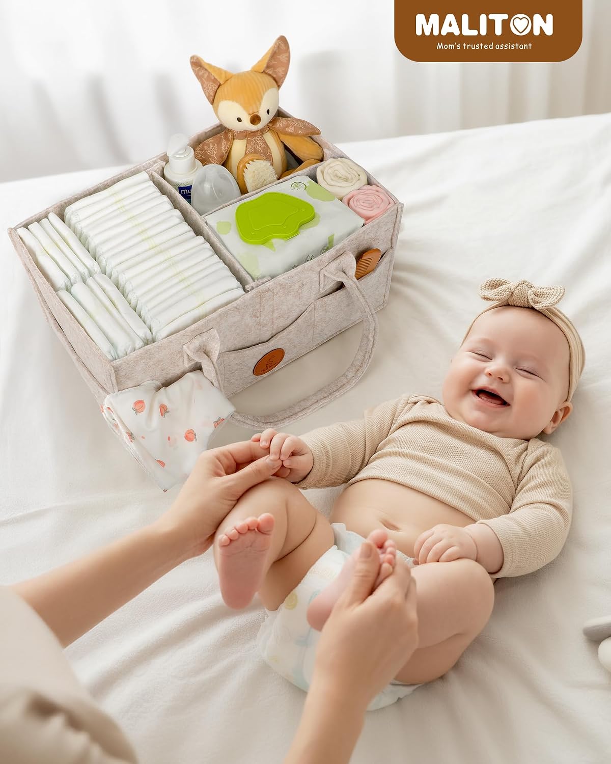Detalle de Maliton Felt Diaper Caddy, Large