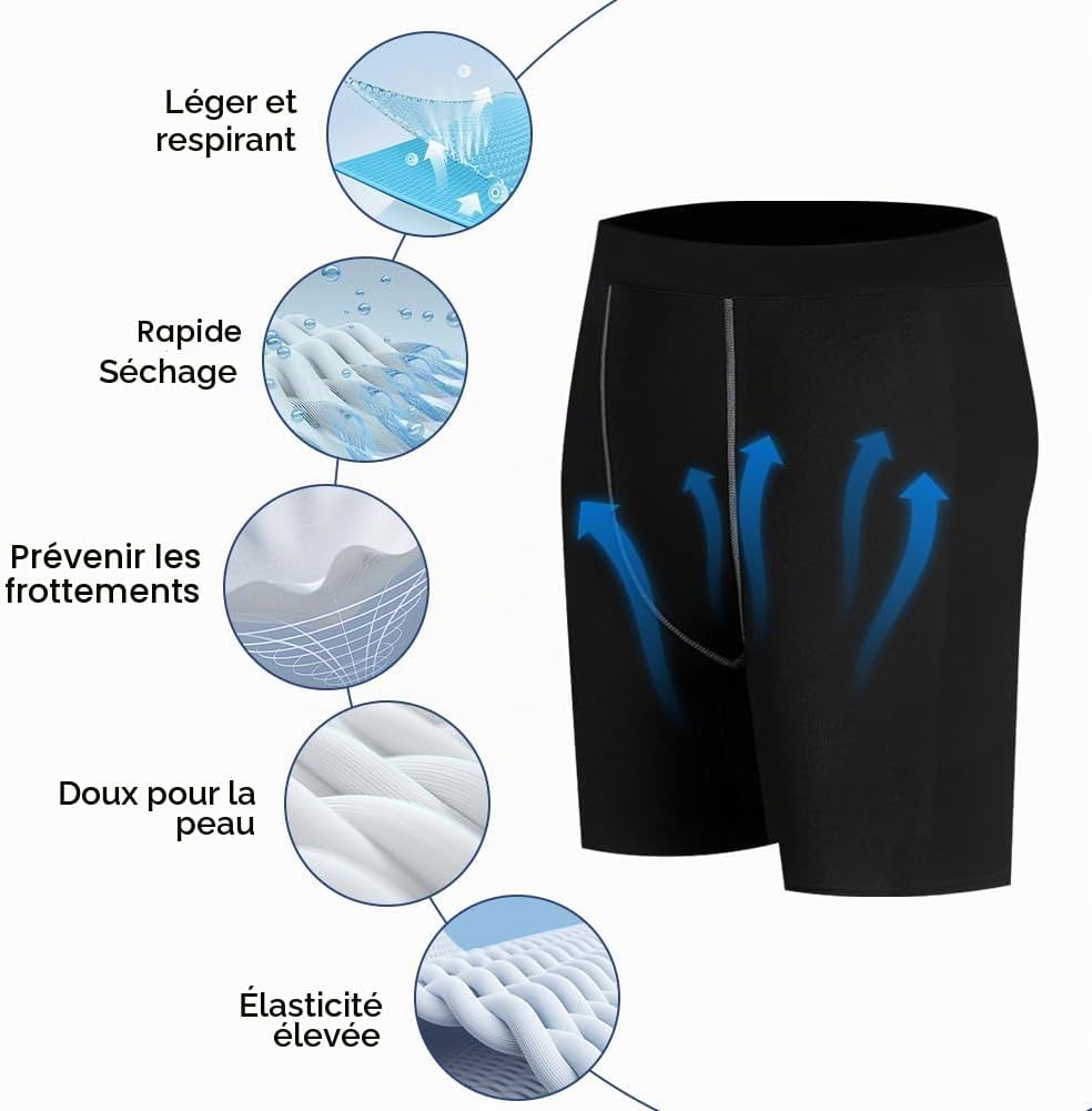 Detalle 1 de AUYAO compressieshorts voor heren, set van 2, ademend en sneldrogend