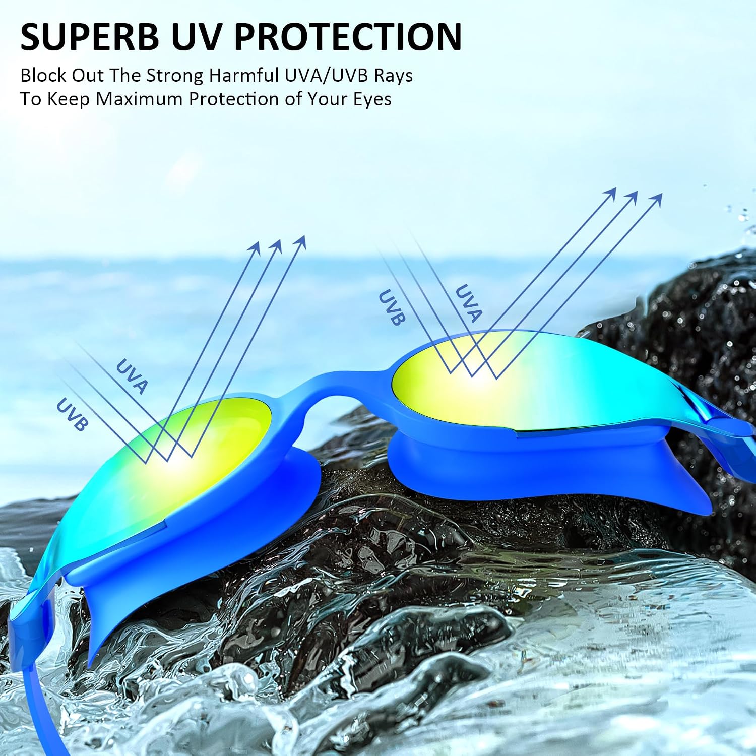 Thumbnail 2 de Swimming Goggles 2-Pack: Anti-Fog, UV Protection for Kids (6–14) and Adults
