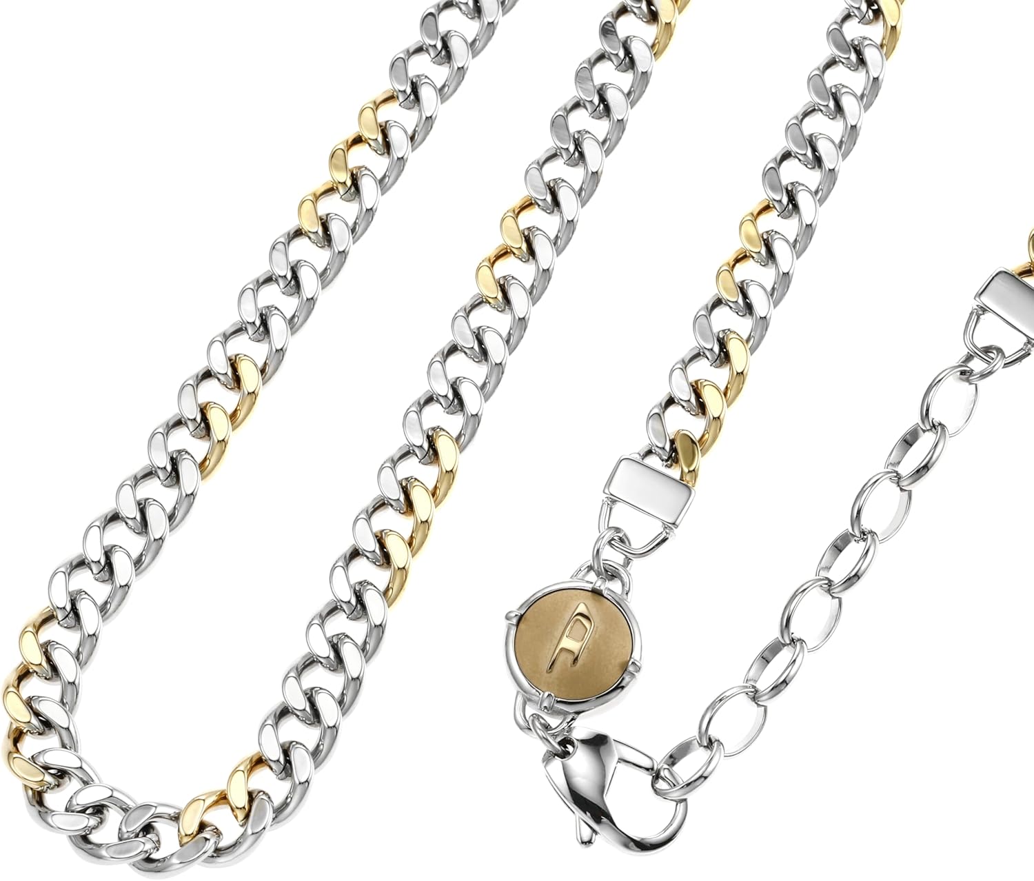 Thumbnail 4 de Diesel Collana da uomo in acciaio inossidabile bicolore con chiusura a moschettone