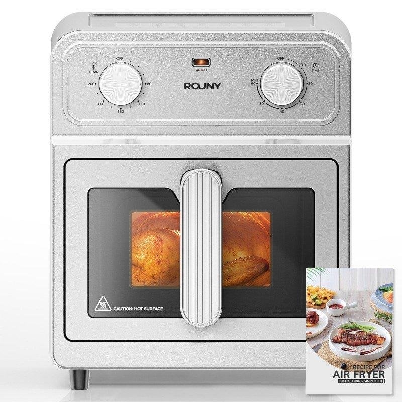 Detalle de Freidora de Aire Welltin ROUNY 6L 1700W: cocinado saludable sin plásticos y con temporizador