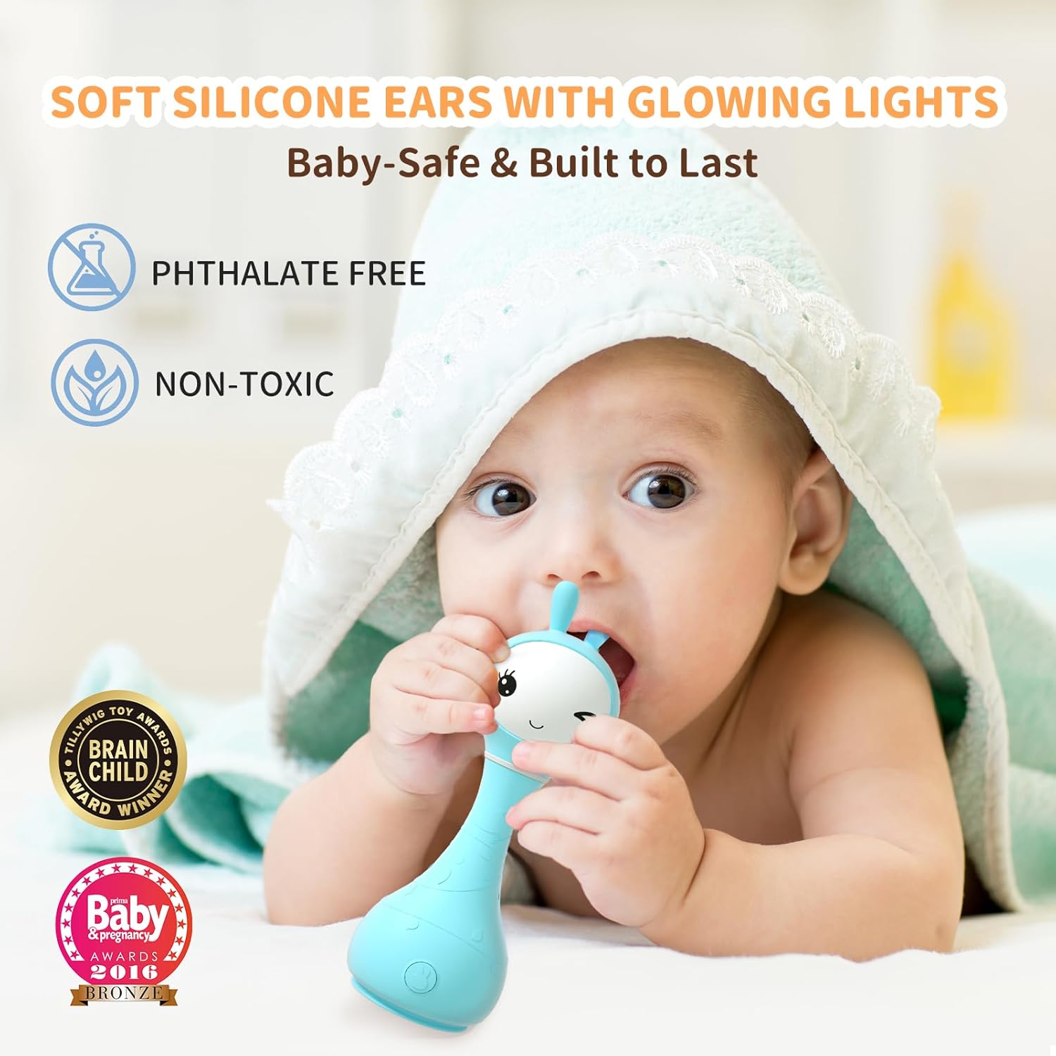Detalle 2 de alilo Smarty Bunny Baby Rattle, 4 Modes